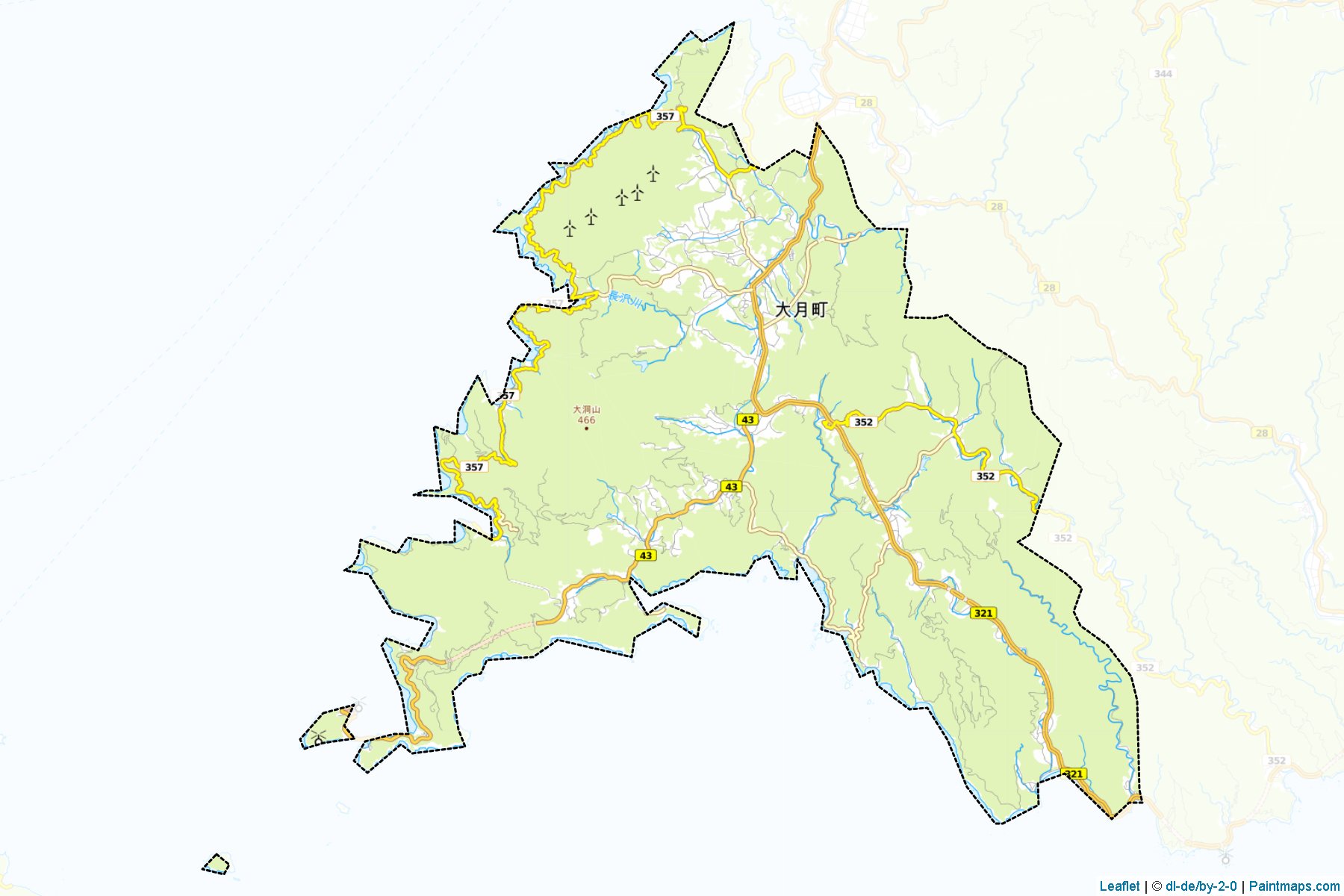 Otsuki (Kochi Prefecture) Map Cropping Samples-1