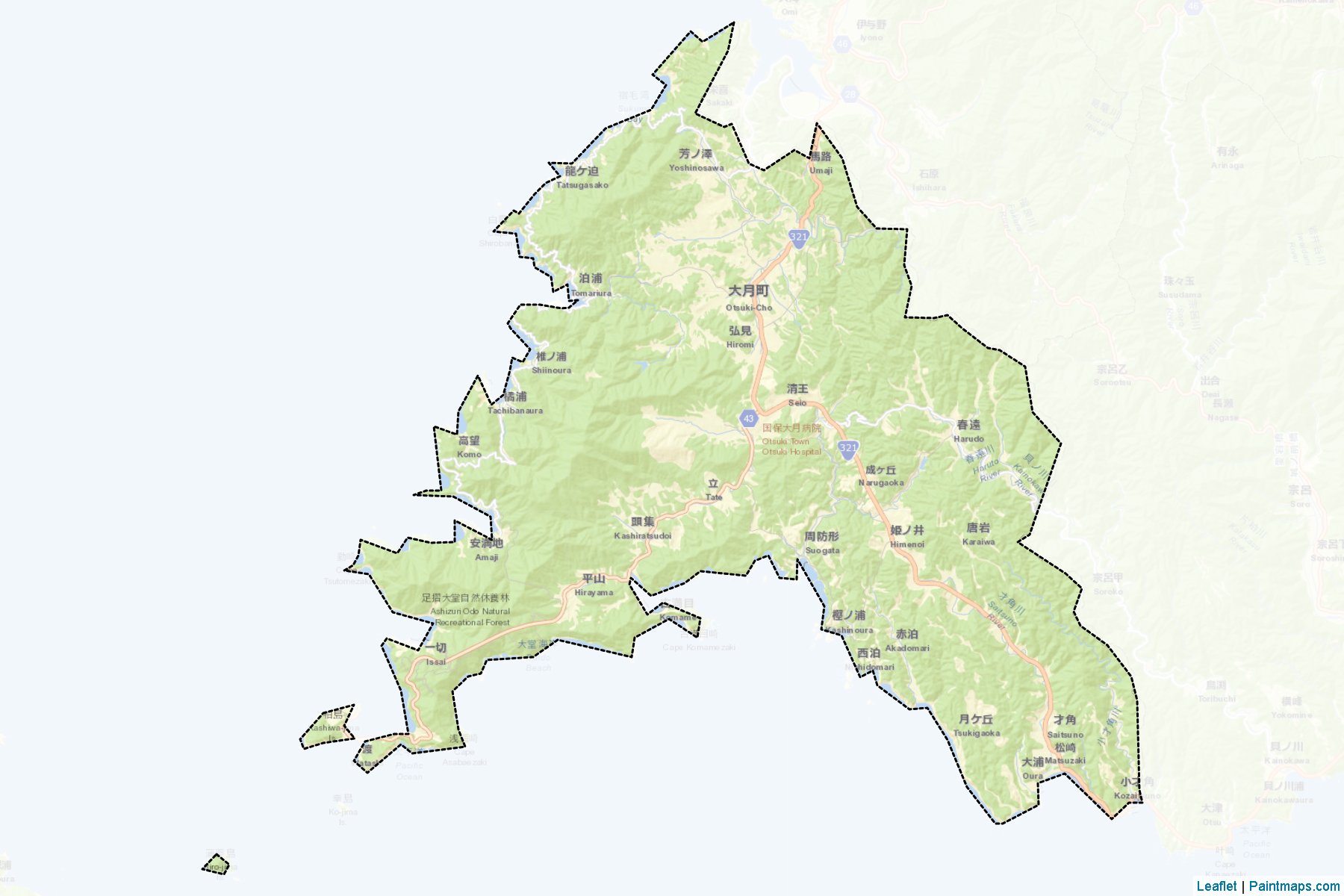 Otsuki (Kochi Prefecture) Map Cropping Samples-2