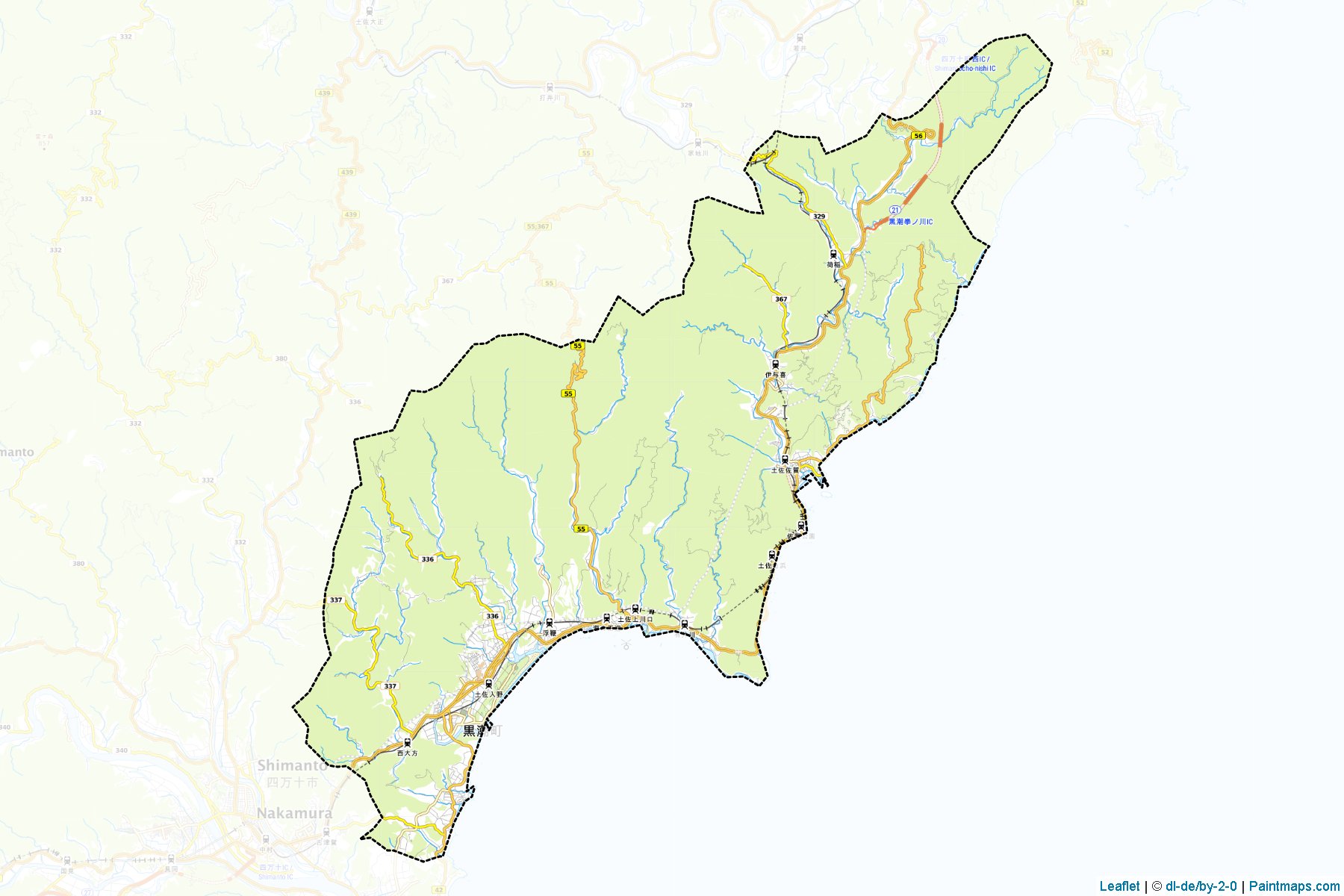 Muestras de recorte de mapas Kuroshio (Kochi)-1