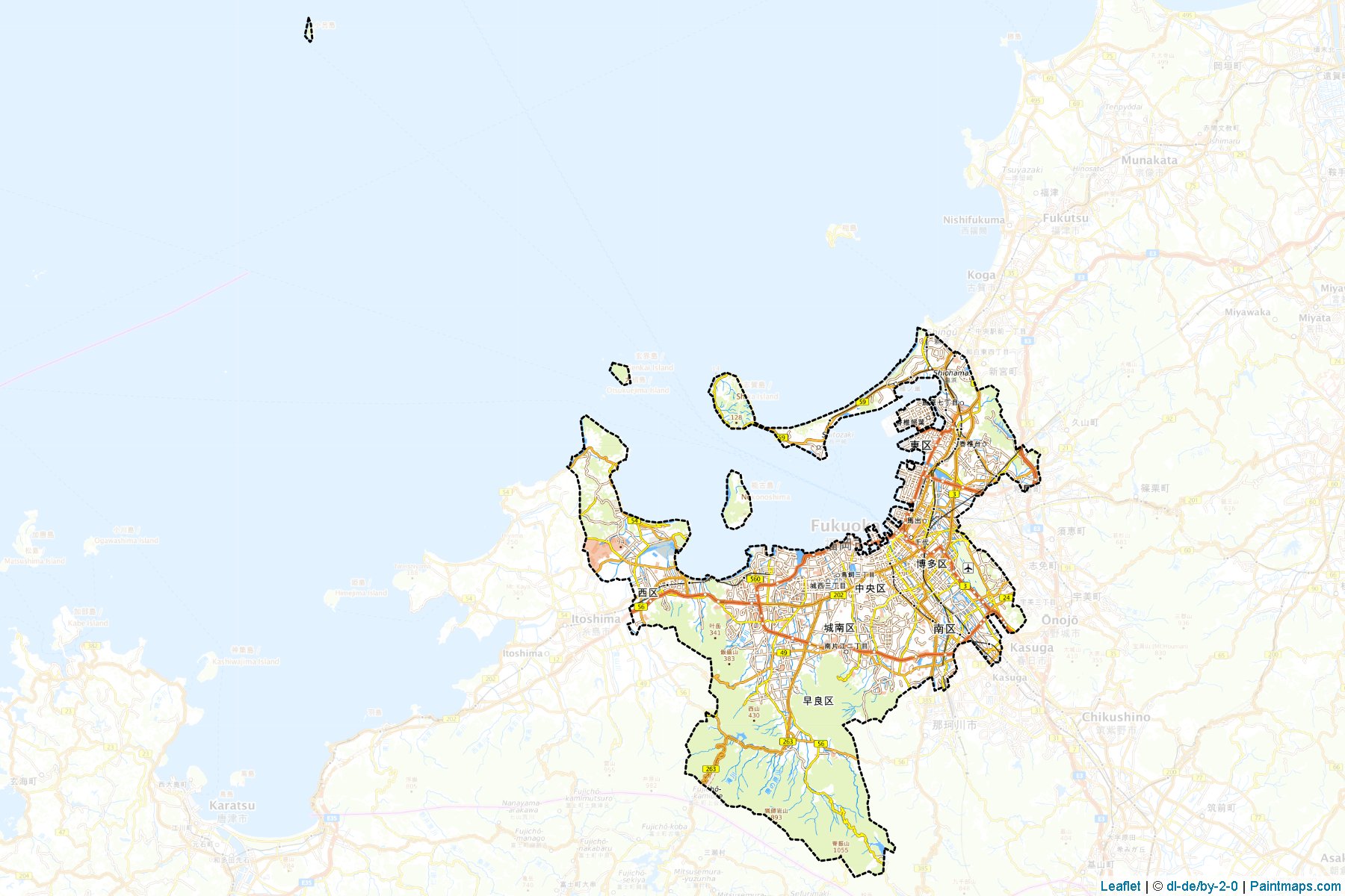 Fukuoka (Fukuoka Prefecture) Map Cropping Samples-1