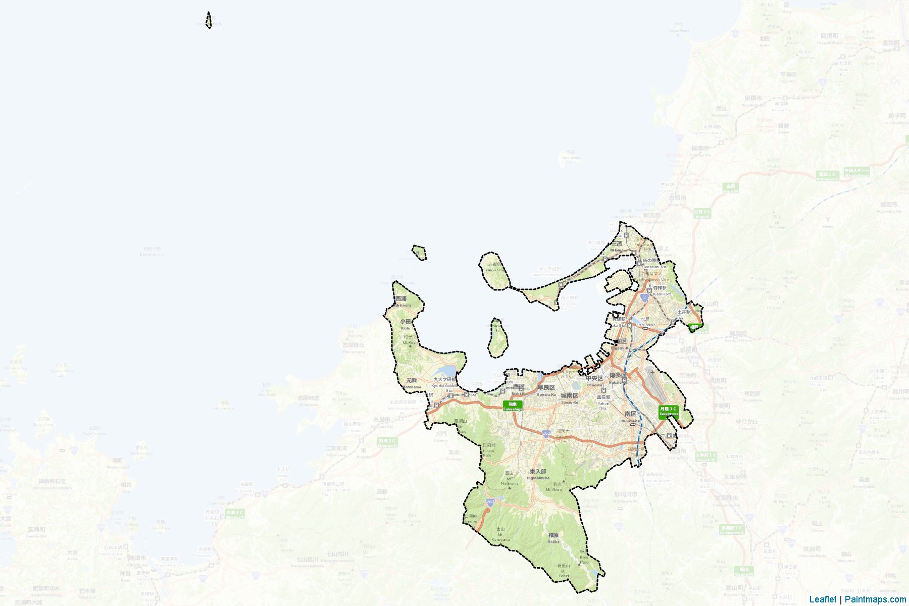 Fukuoka (Fukuoka Prefecture) Map Cropping Samples-2