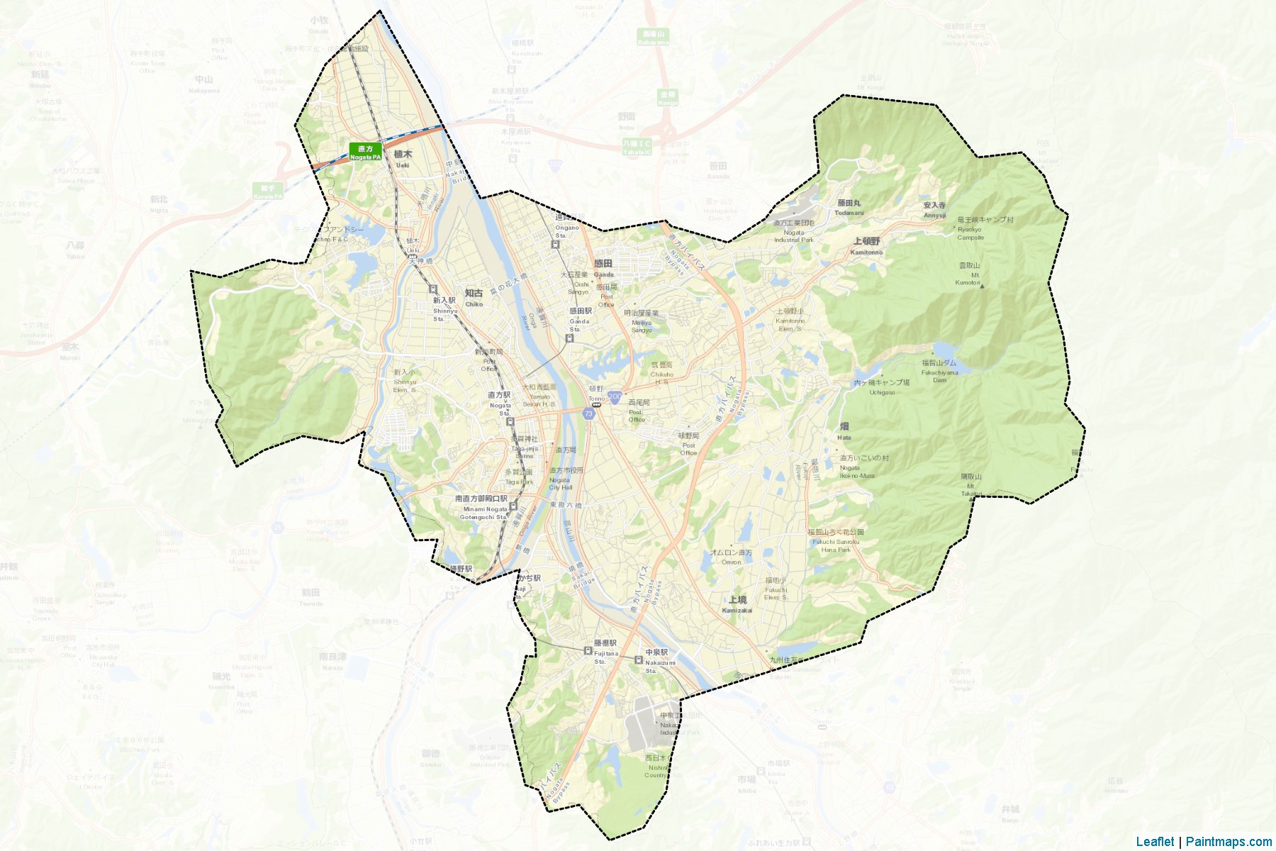 Nogata (Fukuoka Prefecture) Map Cropping Samples-2