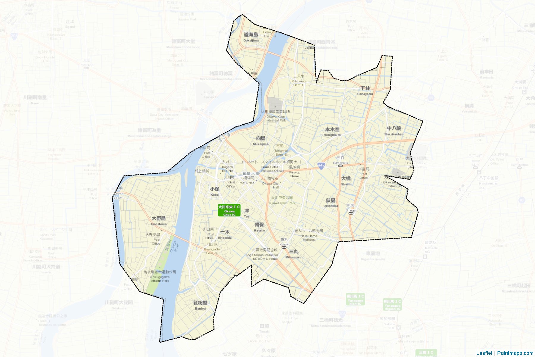 Muestras de recorte de mapas Okawa (Fukuoka)-2