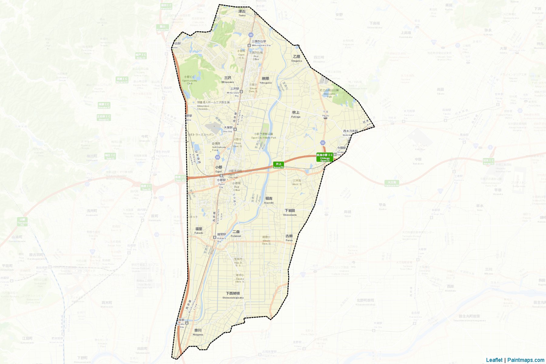 Muestras de recorte de mapas Ogori (Fukuoka)-2