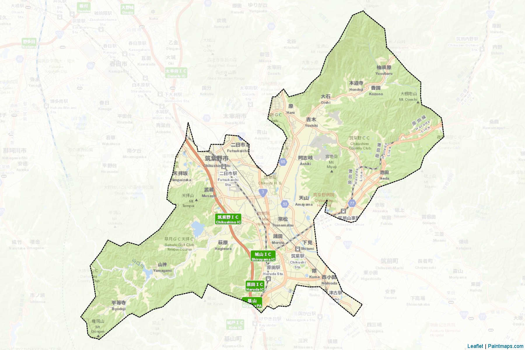 Chikushino (Fukuoka Prefecture) Map Cropping Samples-2