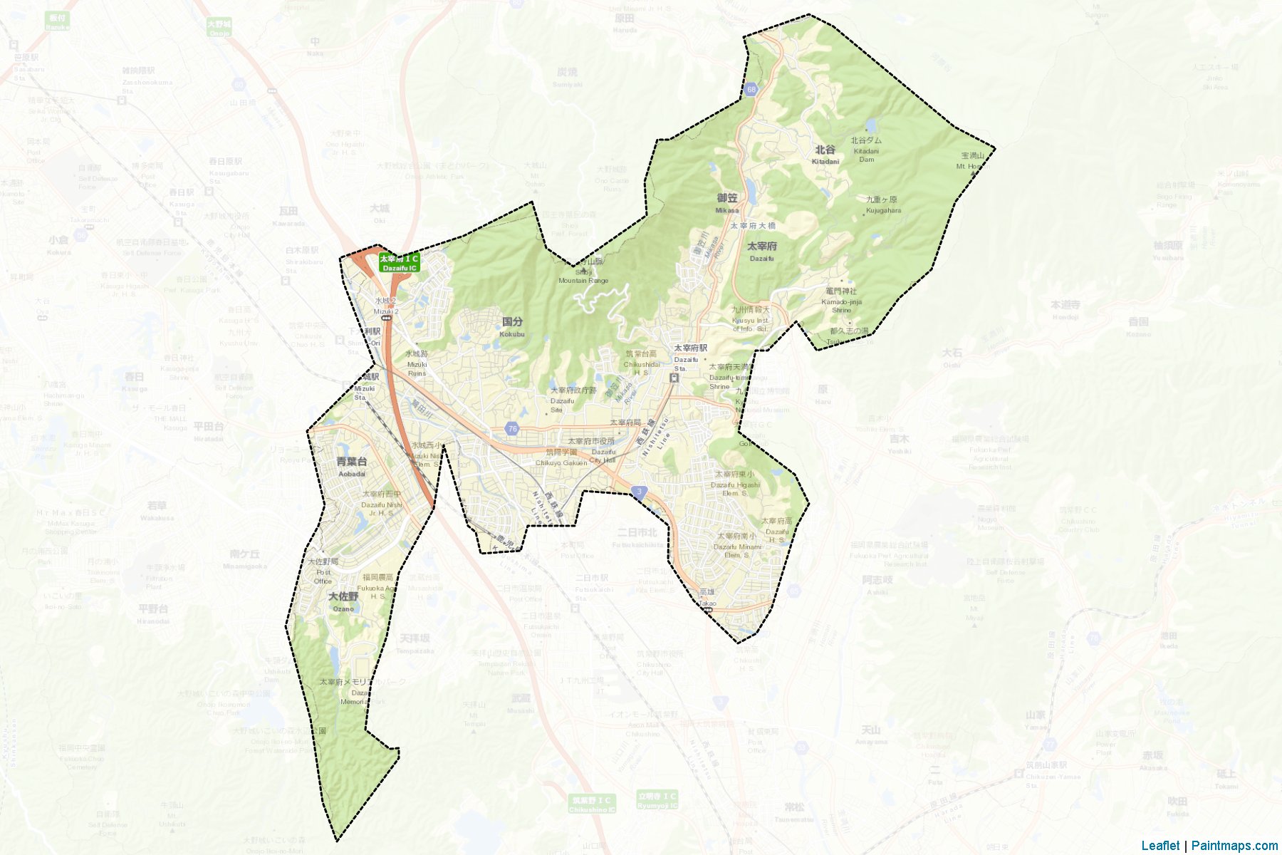 Dazaifu (Fukuoka Prefecture) Map Cropping Samples-2