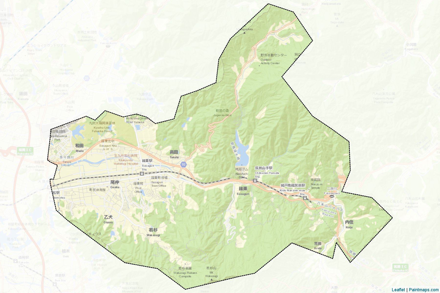 Sasaguri (Fukuoka Prefecture) Map Cropping Samples-2