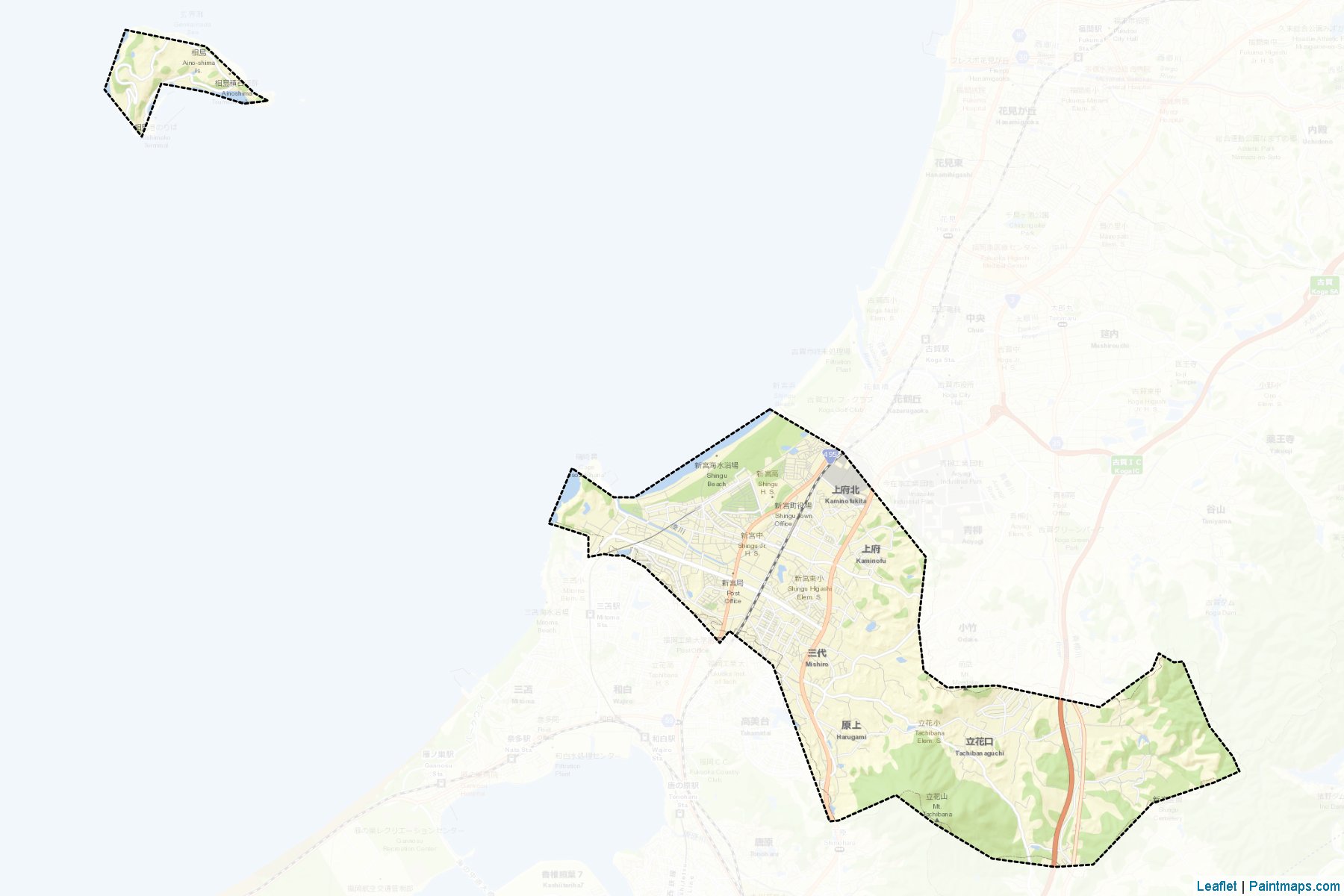 Shingu (Fukuoka Prefecture) Map Cropping Samples-2