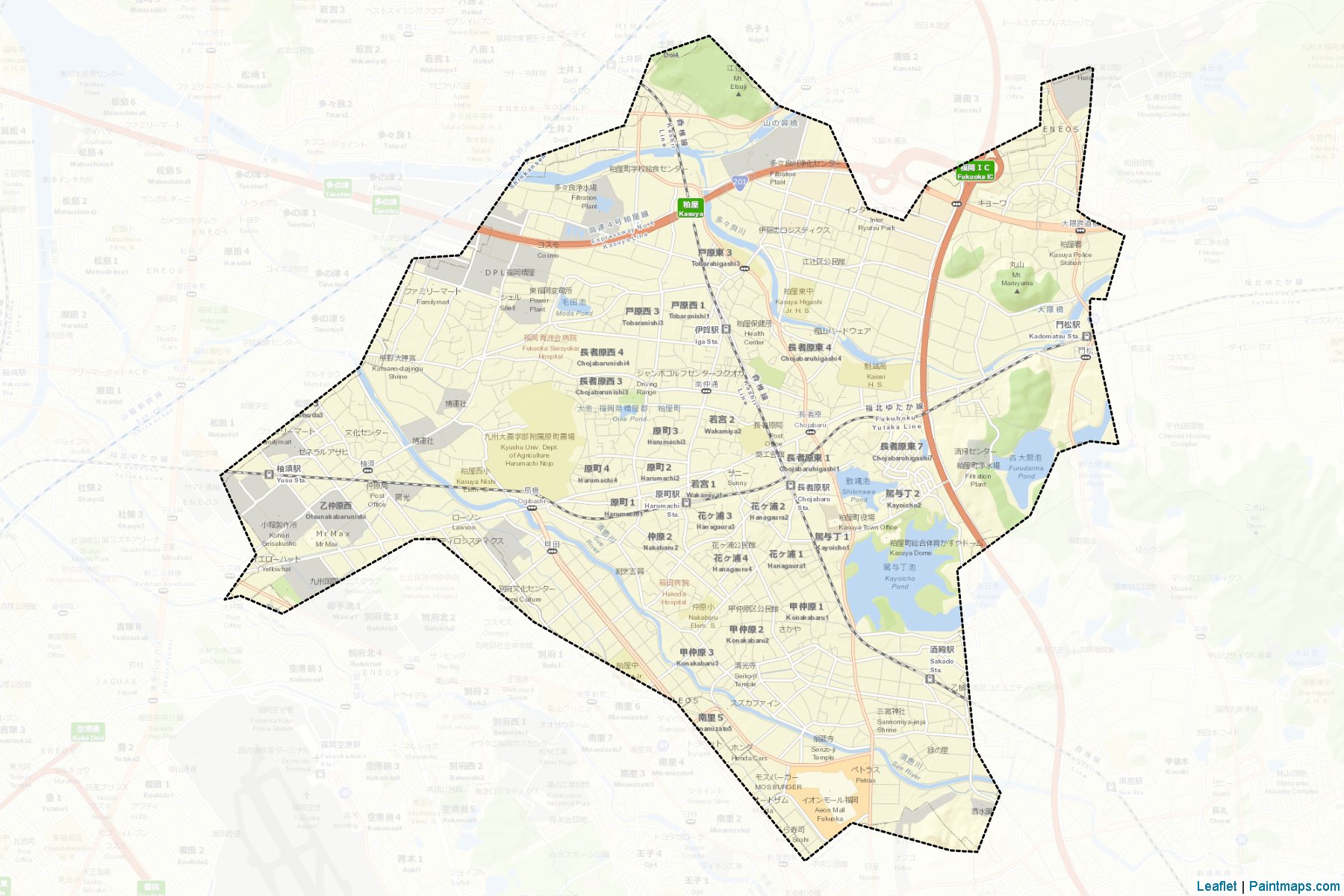 Kasuya (Fukuoka Prefecture) Map Cropping Samples-2