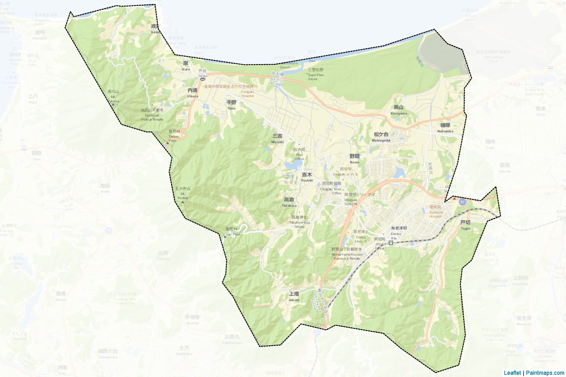 Okagaki (Fukuoka Prefecture) Map Cropping Samples-2