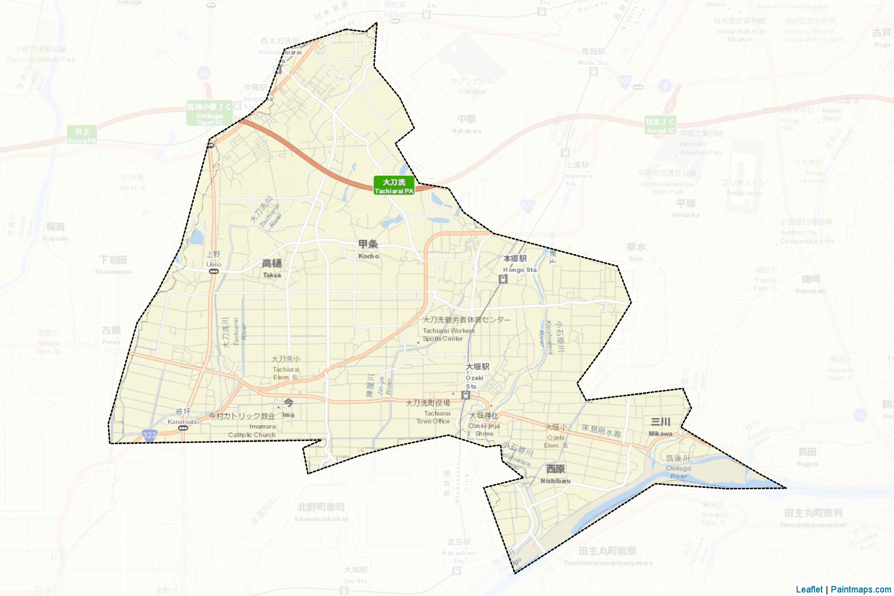 Muestras de recorte de mapas Tachiarai (Fukuoka)-2