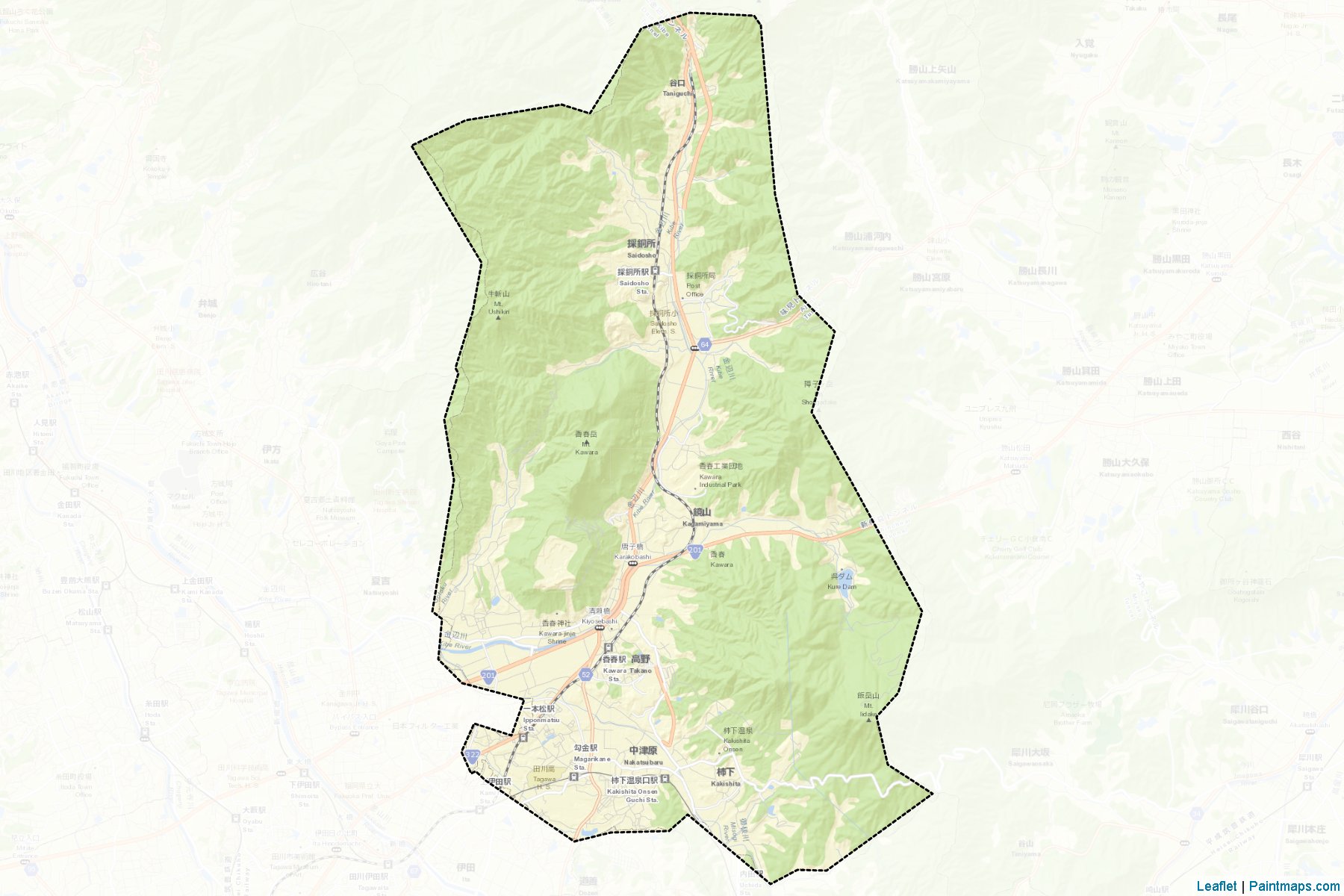 Kawara (Fukuoka Prefecture) Map Cropping Samples-2