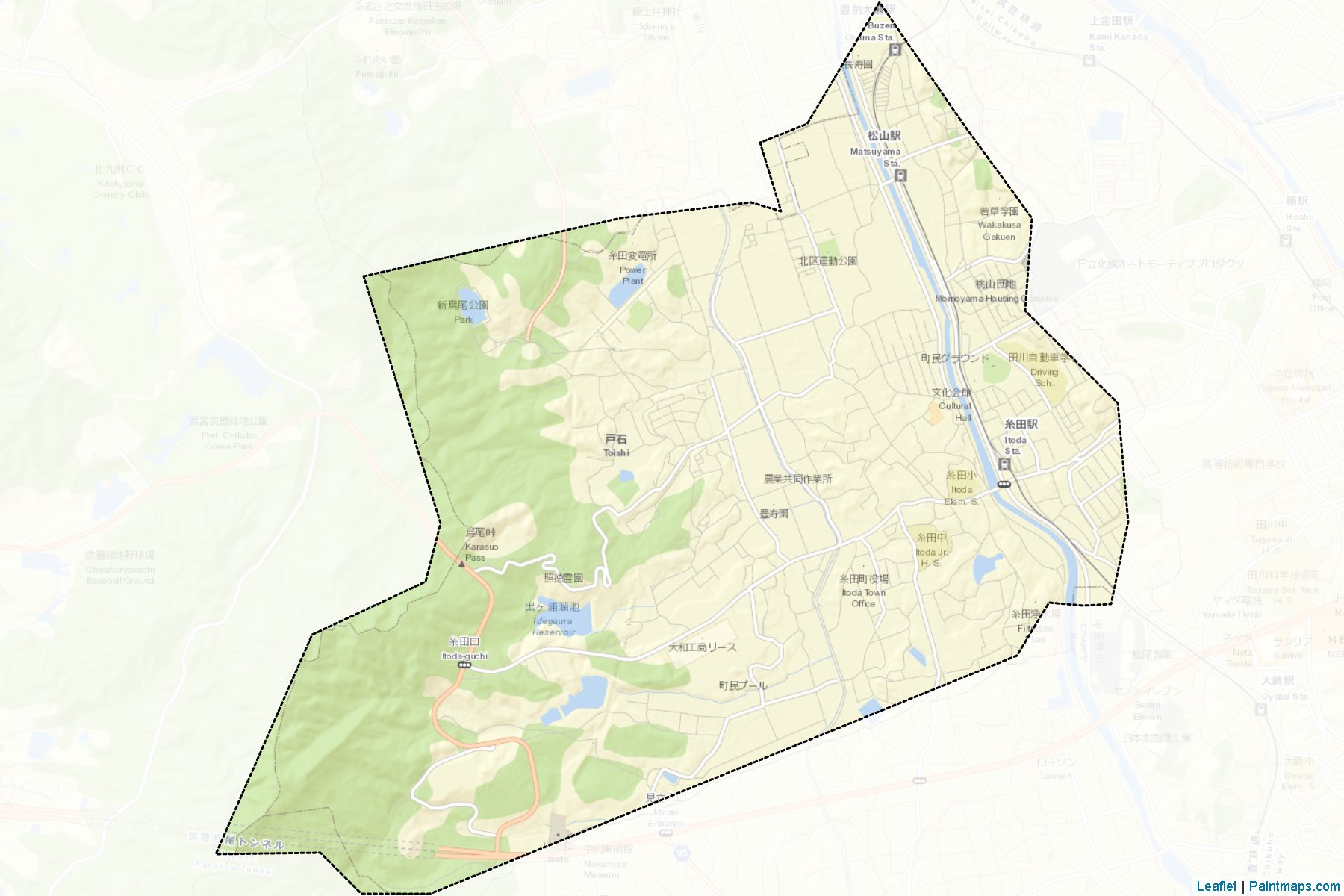 Itoda (Fukuoka Prefecture) Map Cropping Samples-2