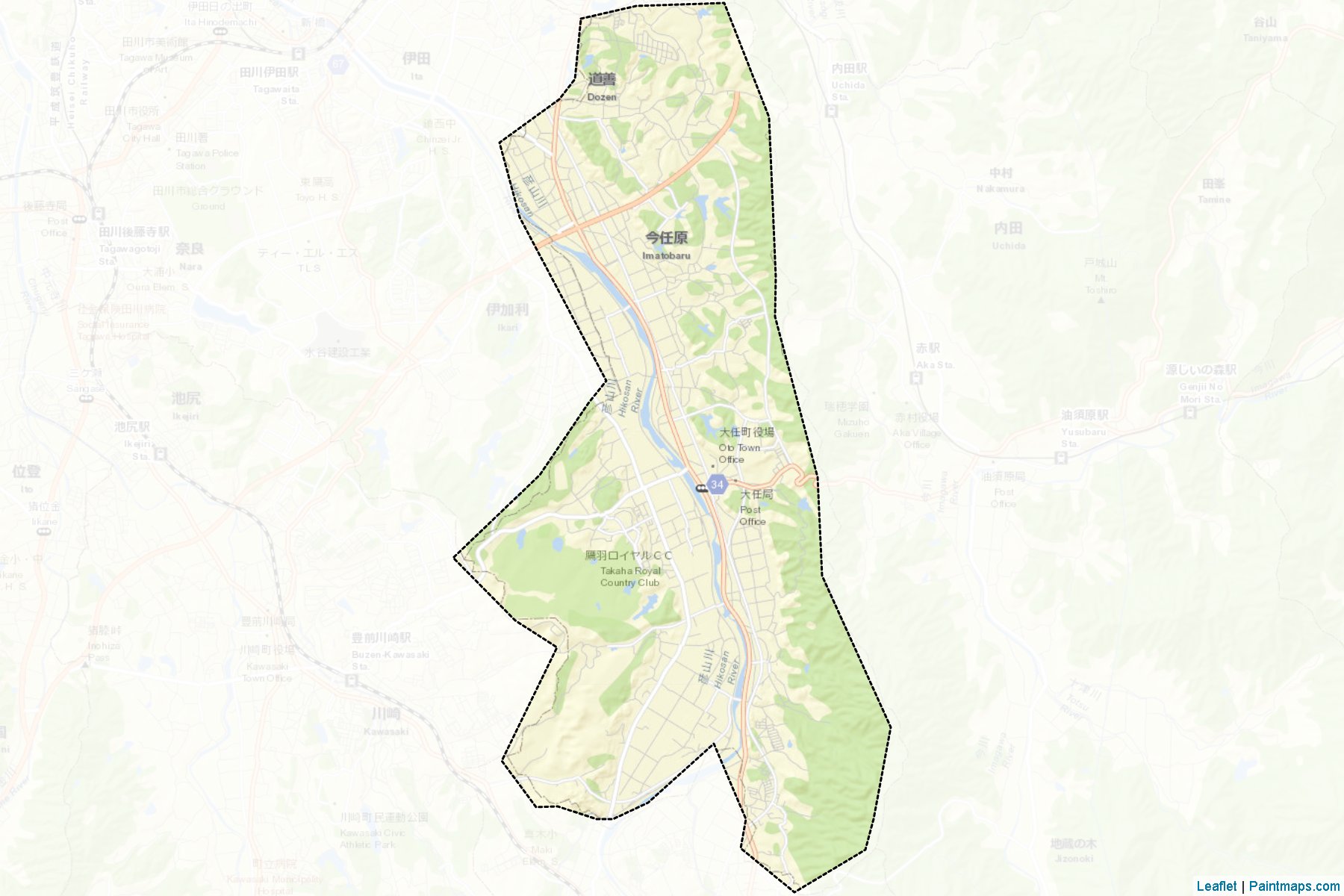 Oto (Fukuoka Prefecture) Map Cropping Samples-2