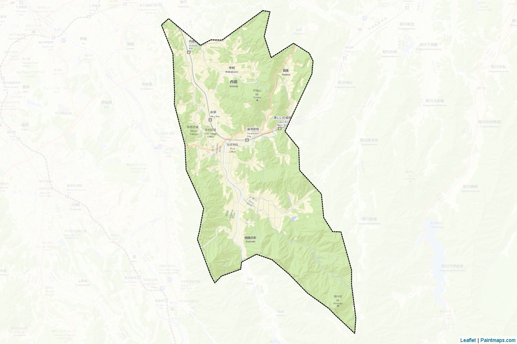 Akamura (Fukuoka Prefecture) Map Cropping Samples-2