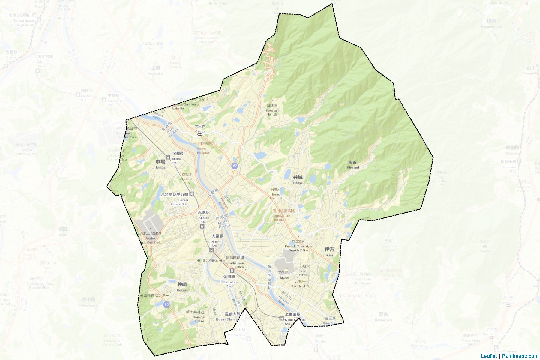 Fukuchi (Fukuoka Prefecture) Map Cropping Samples-2