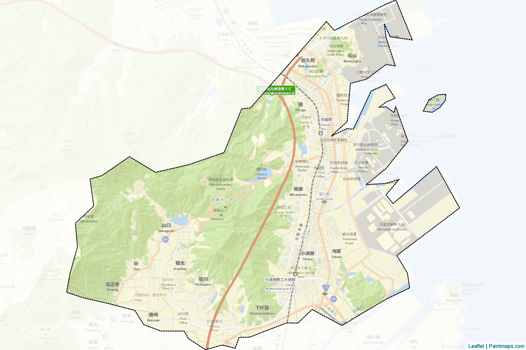 Kanda (Fukuoka Prefecture) Map Cropping Samples-2