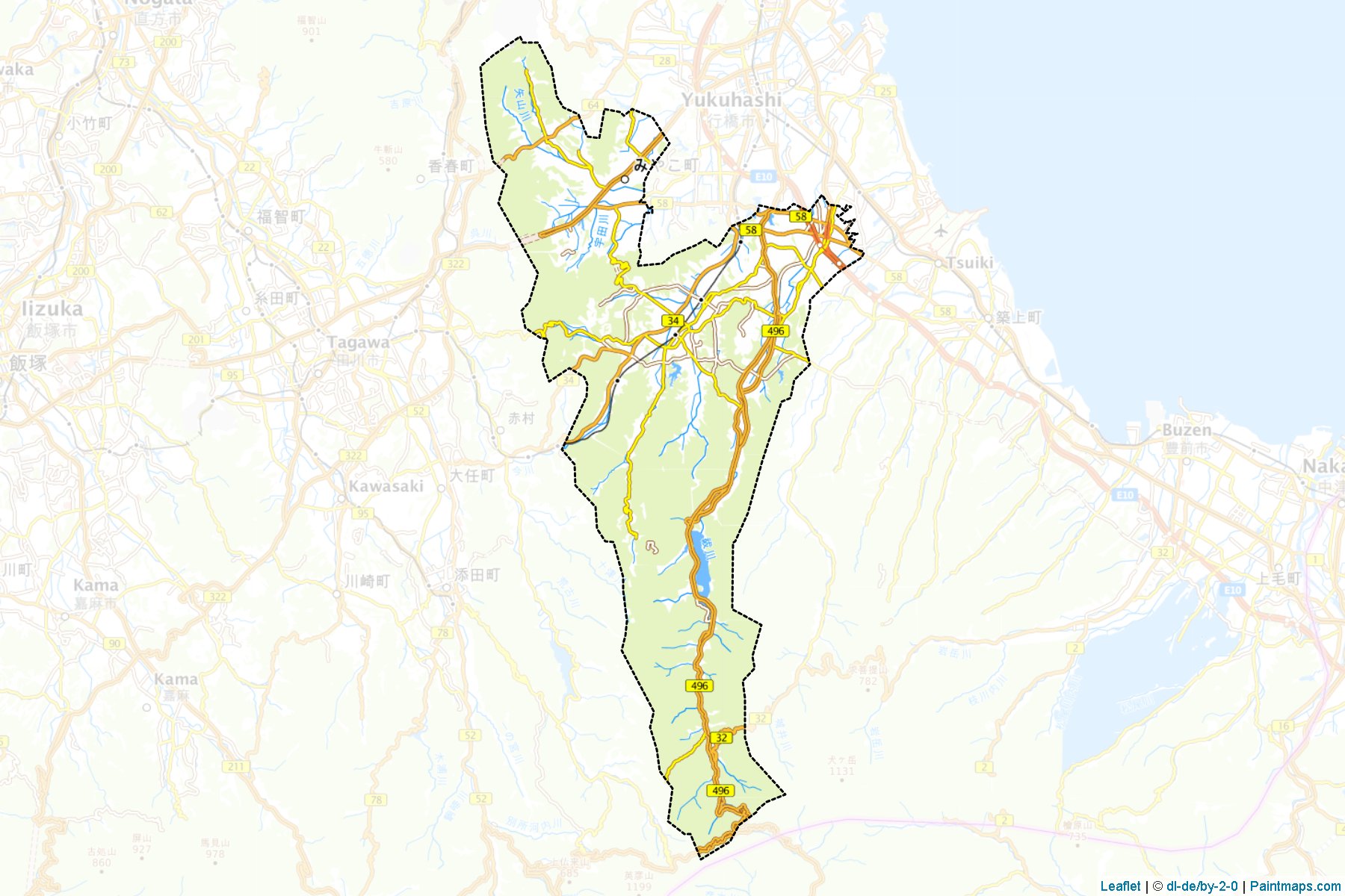 Miyako (Fukuoka Prefecture) Map Cropping Samples-1