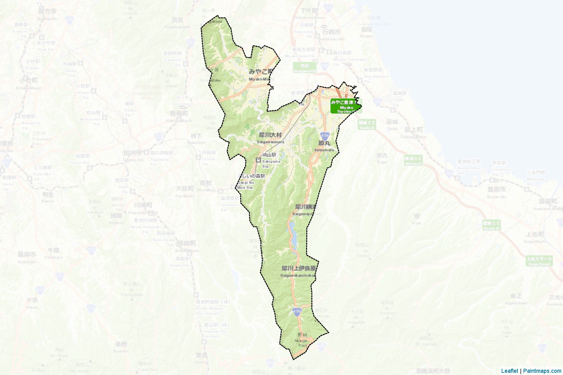 Miyako (Fukuoka Prefecture) Map Cropping Samples-2