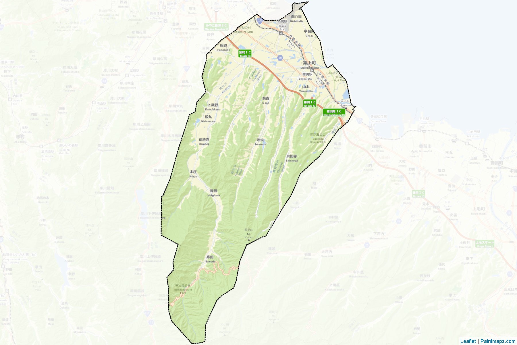 Chikujo (Fukuoka Prefecture) Map Cropping Samples-2