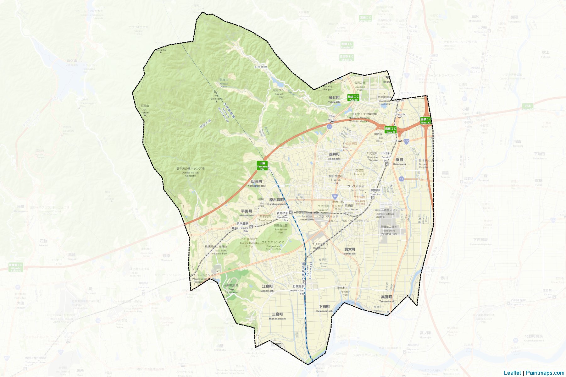 Tosu (Saga Prefecture) Map Cropping Samples-2