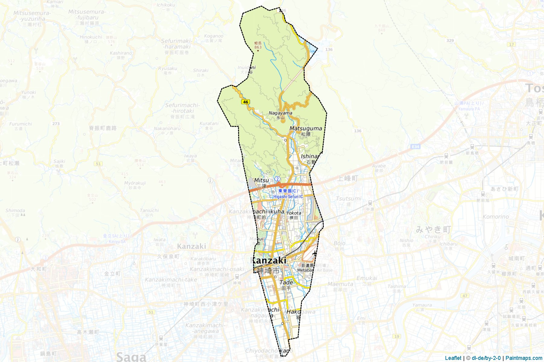 Yoshinogari (Saga Prefecture) Map Cropping Samples-1