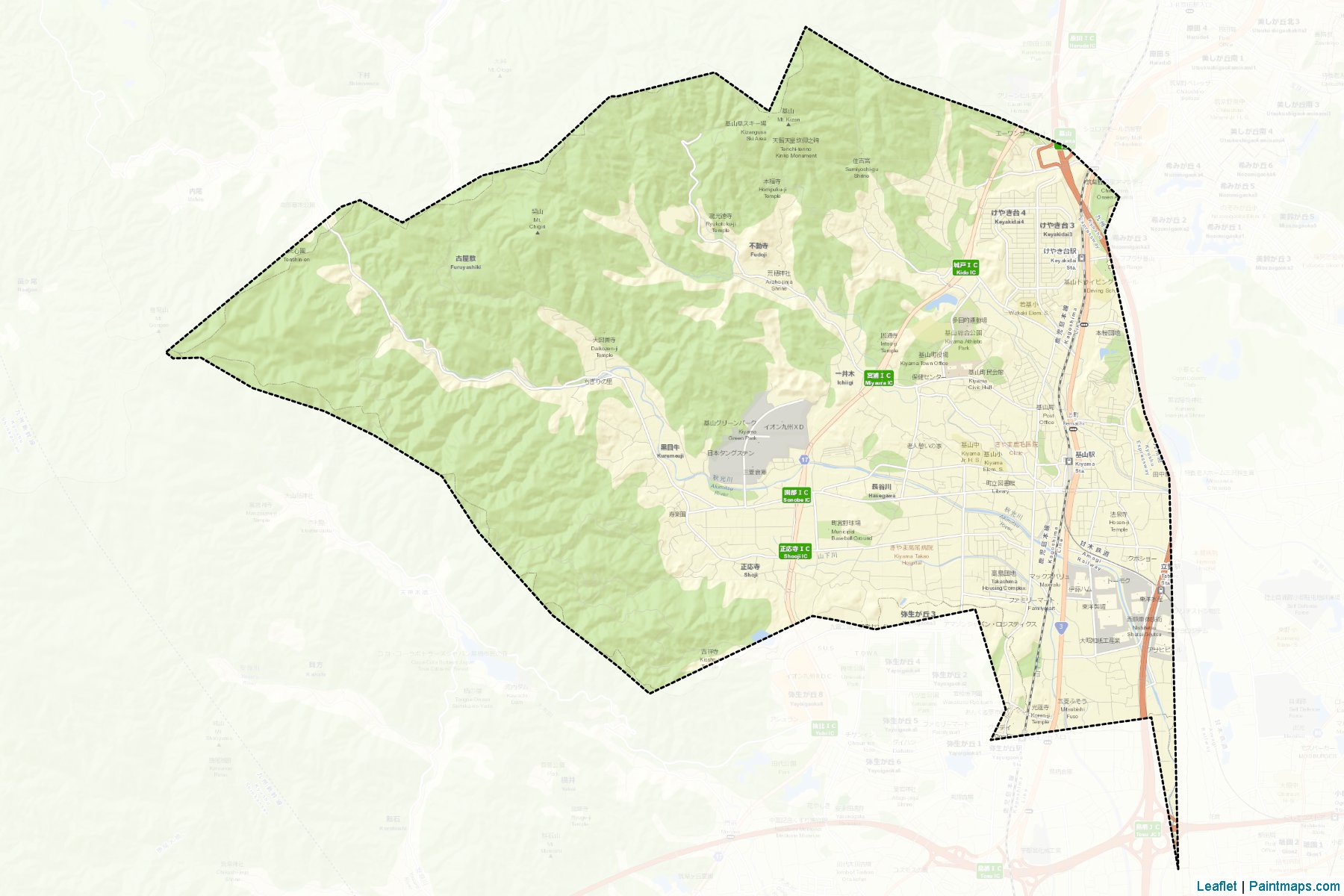 Kiyama (Saga Prefecture) Map Cropping Samples-2