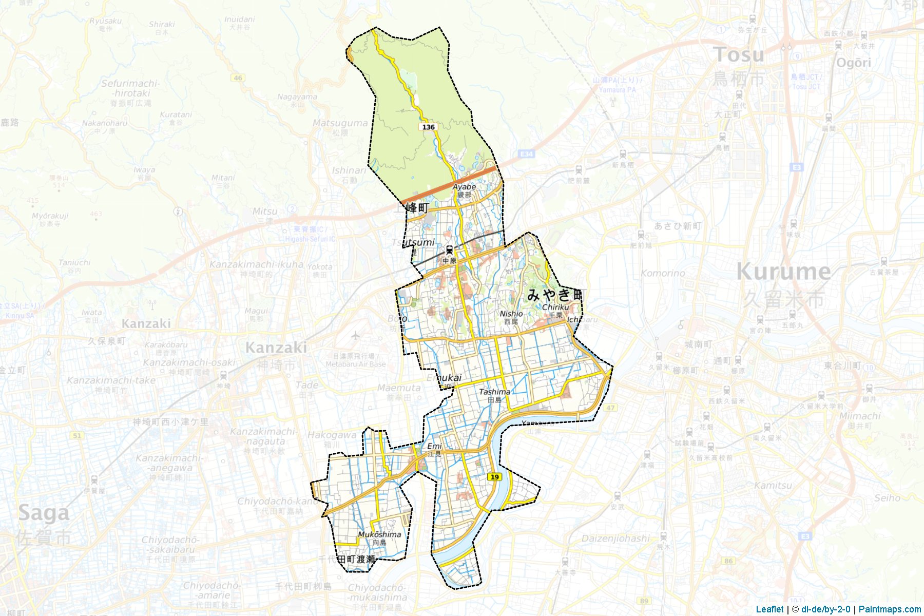 Muestras de recorte de mapas Miyaki (Saga)-1