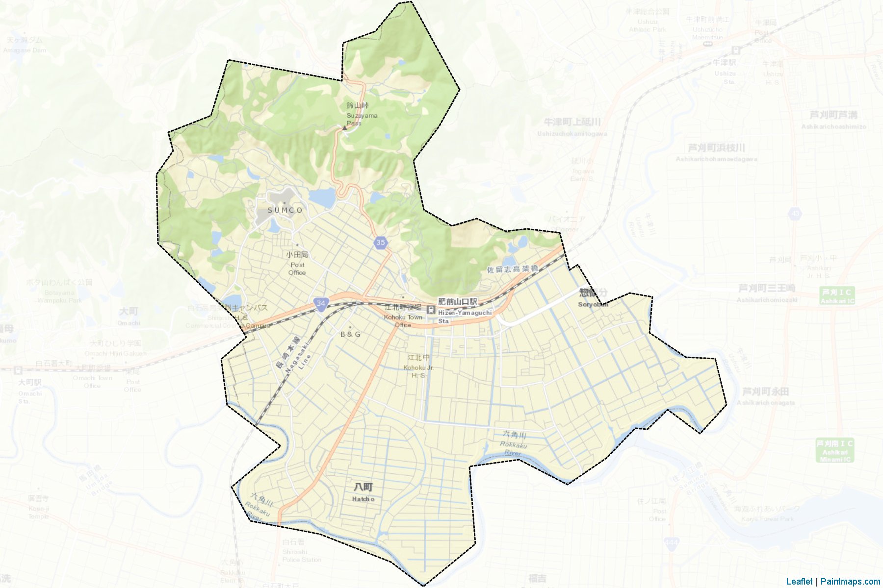 Muestras de recorte de mapas Kohoku (Saga)-2