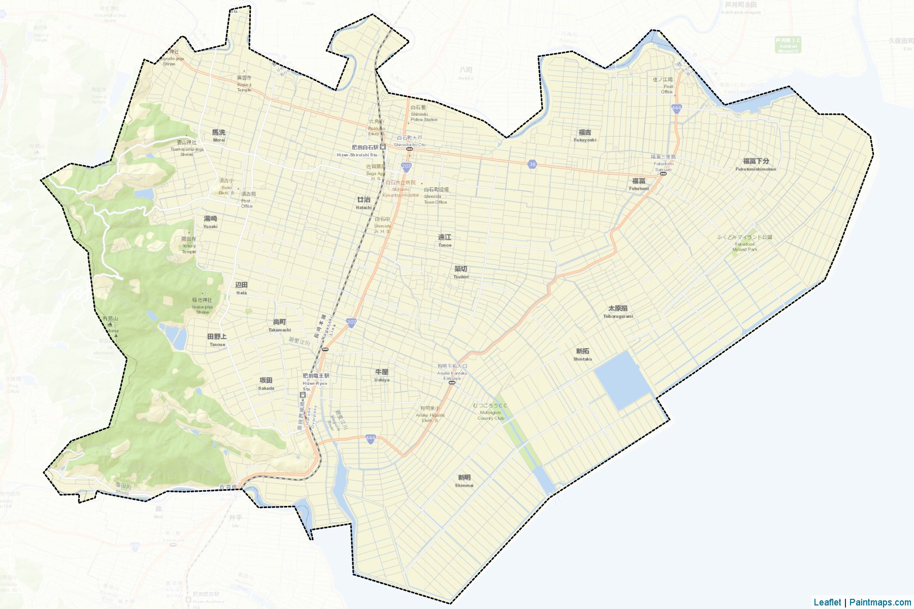 Shiroishi (Saga Prefecture) Map Cropping Samples-2