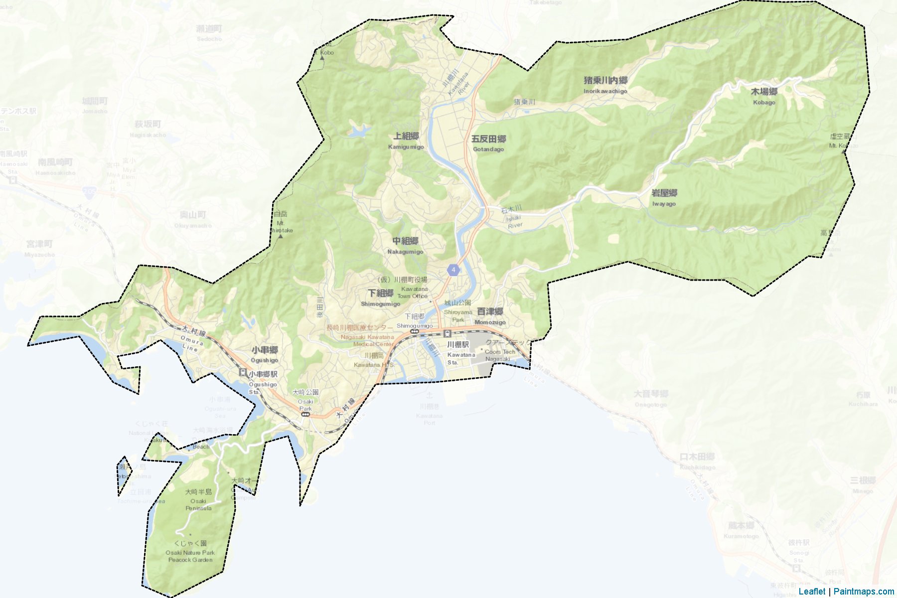 Kawatana (Nagasaki Prefecture) Map Cropping Samples-2