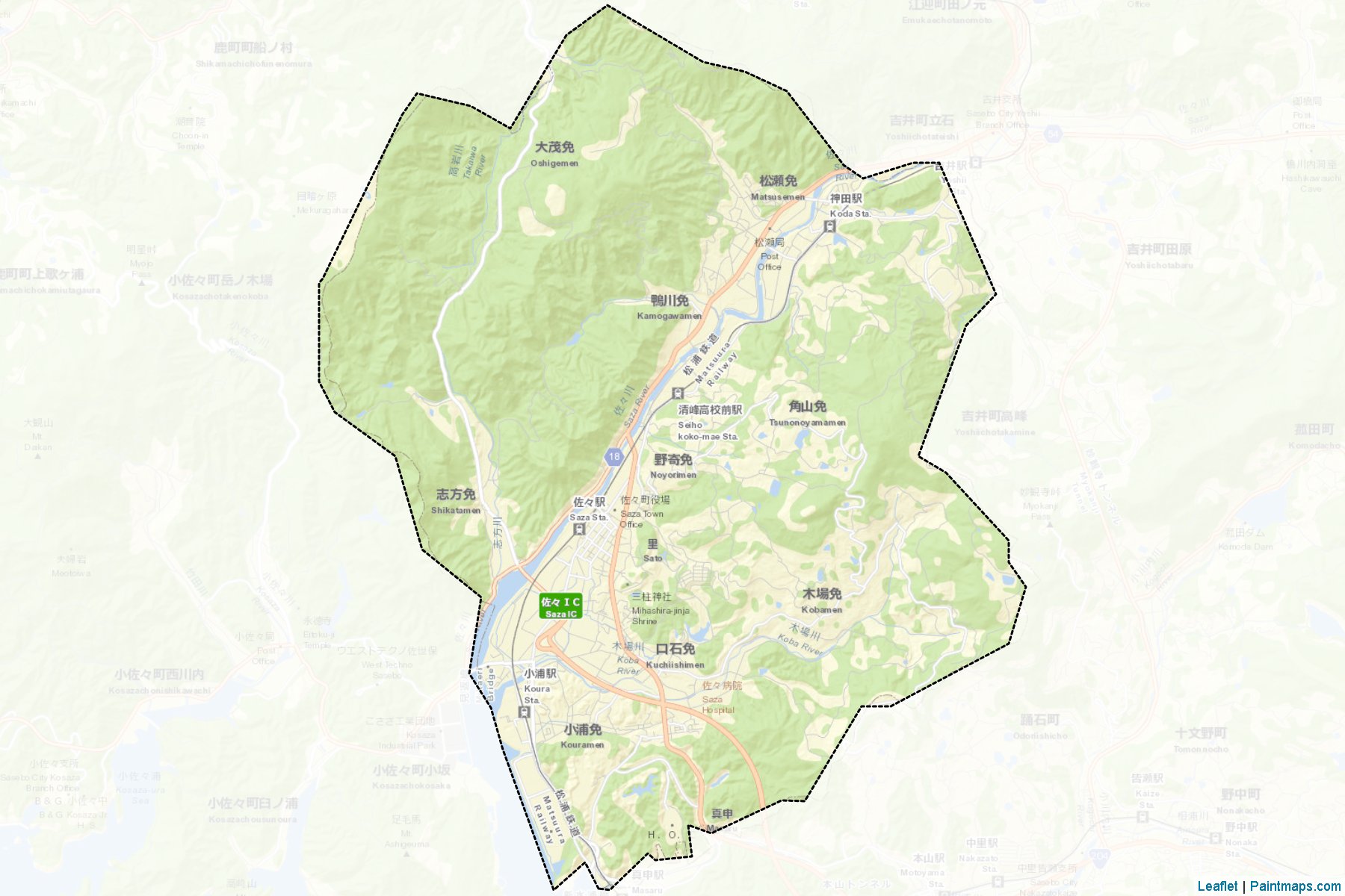 Saza (Nagasaki Prefecture) Map Cropping Samples-2