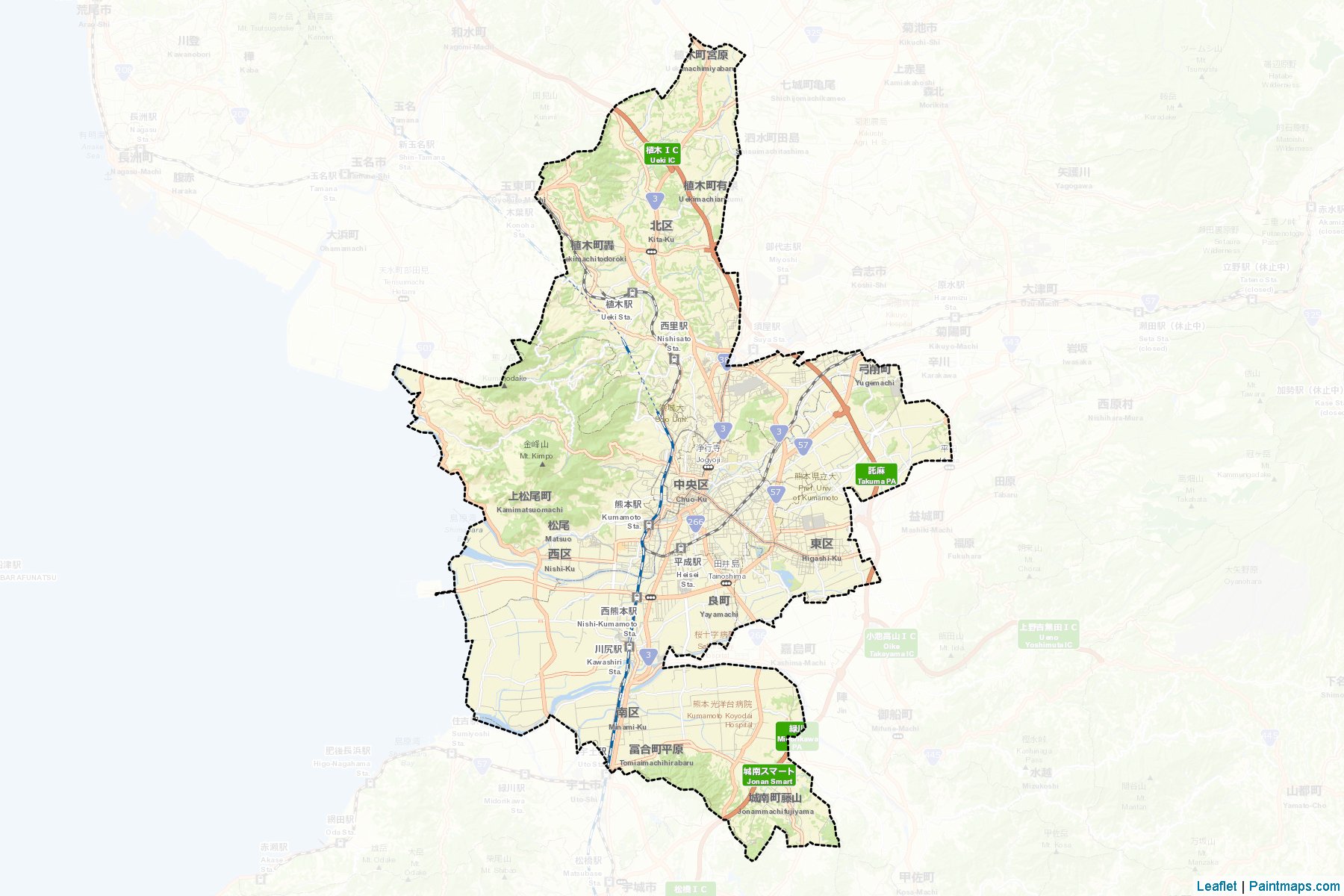 Kumamoto (Kumamoto Prefecture) Map Cropping Samples-2