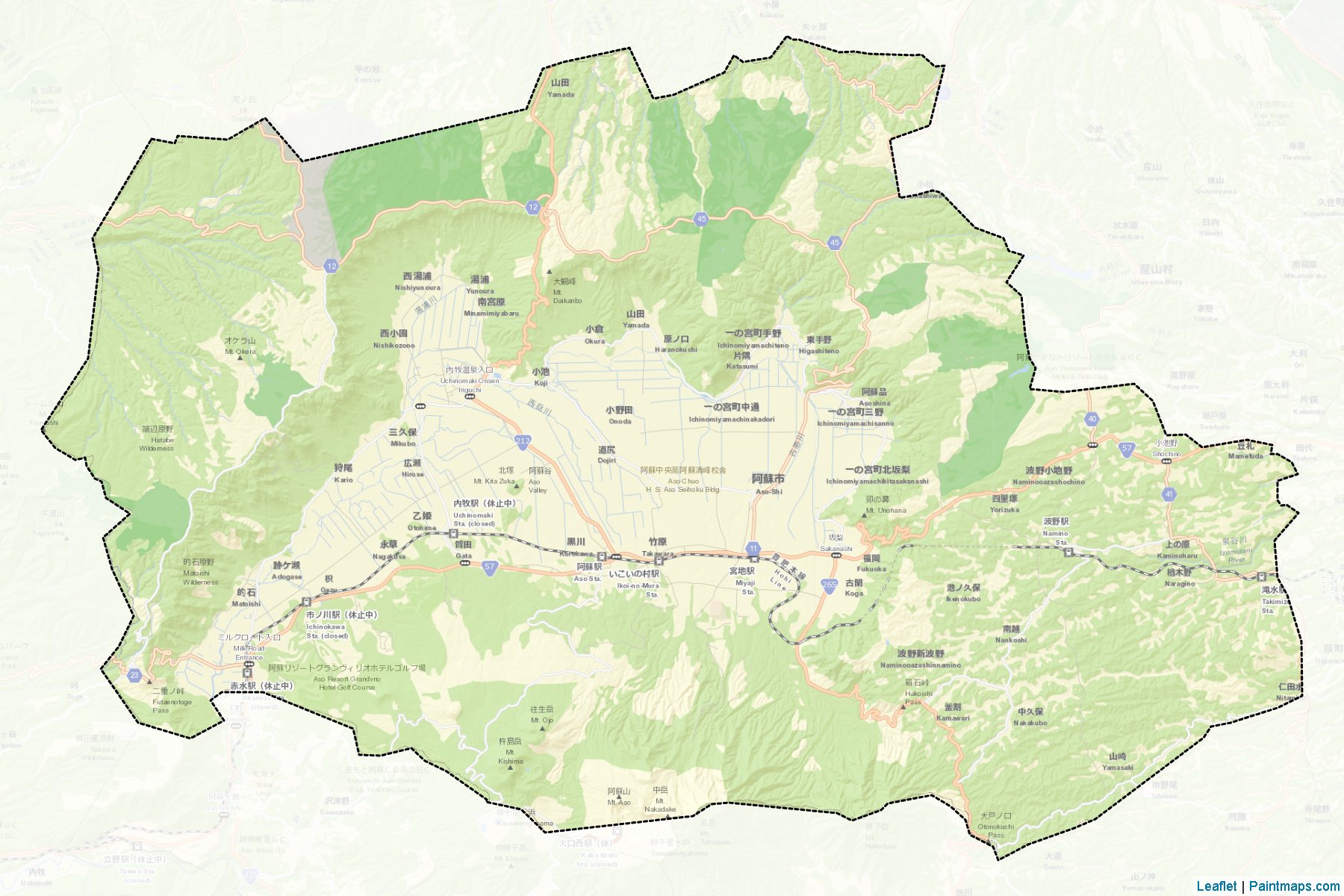 Muestras de recorte de mapas Aso (Kumamoto)-2