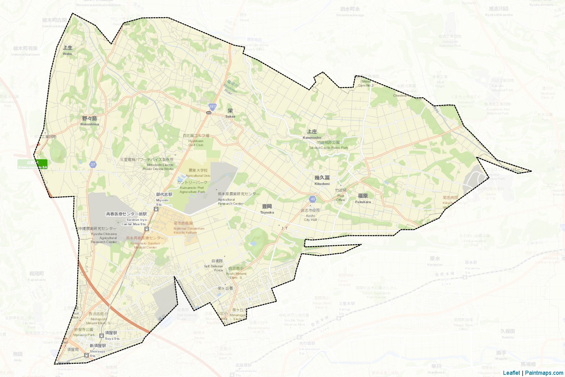 Muestras de recorte de mapas Koshi (Kumamoto)-2