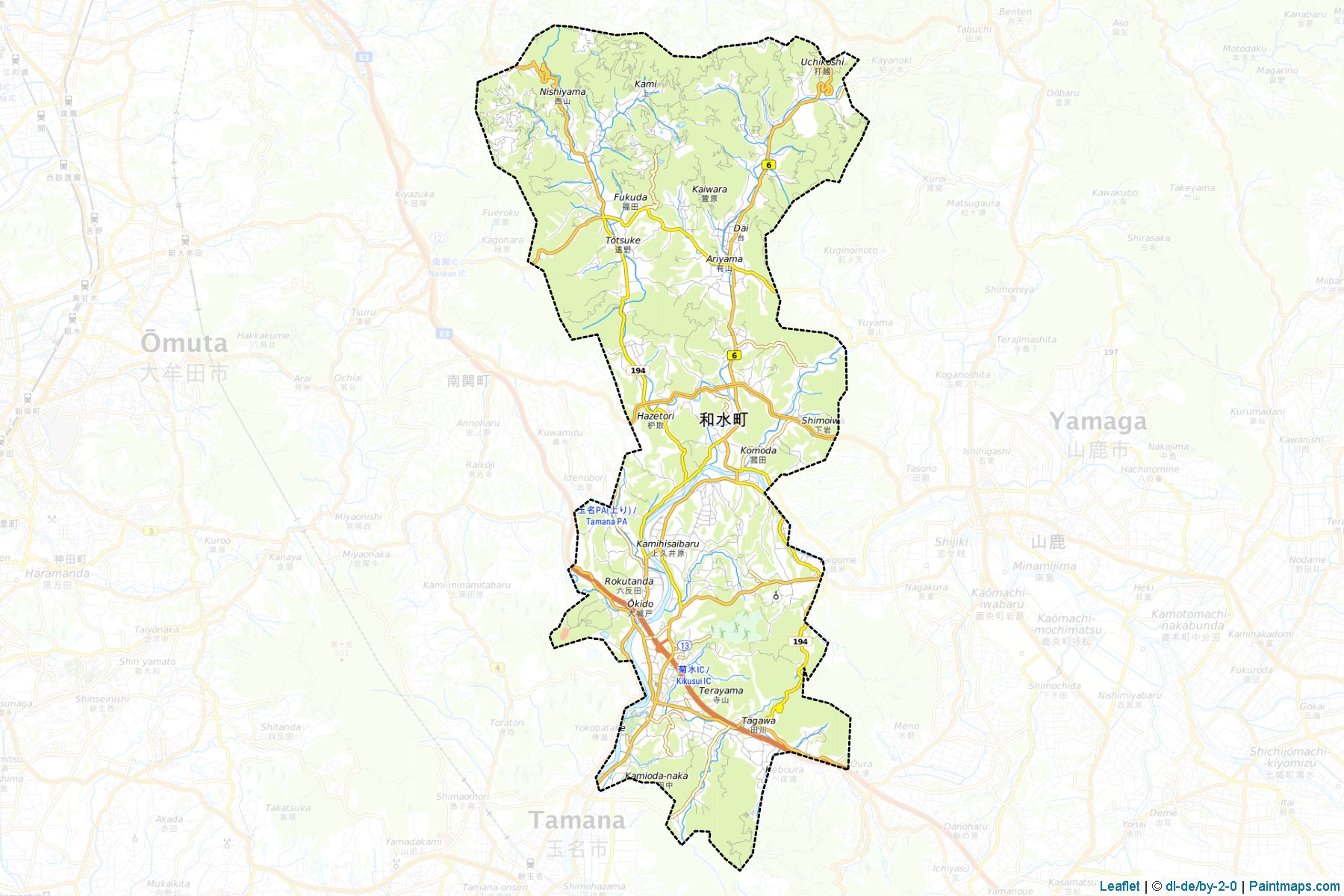 Nagomi (Kumamoto Prefecture) Map Cropping Samples-1