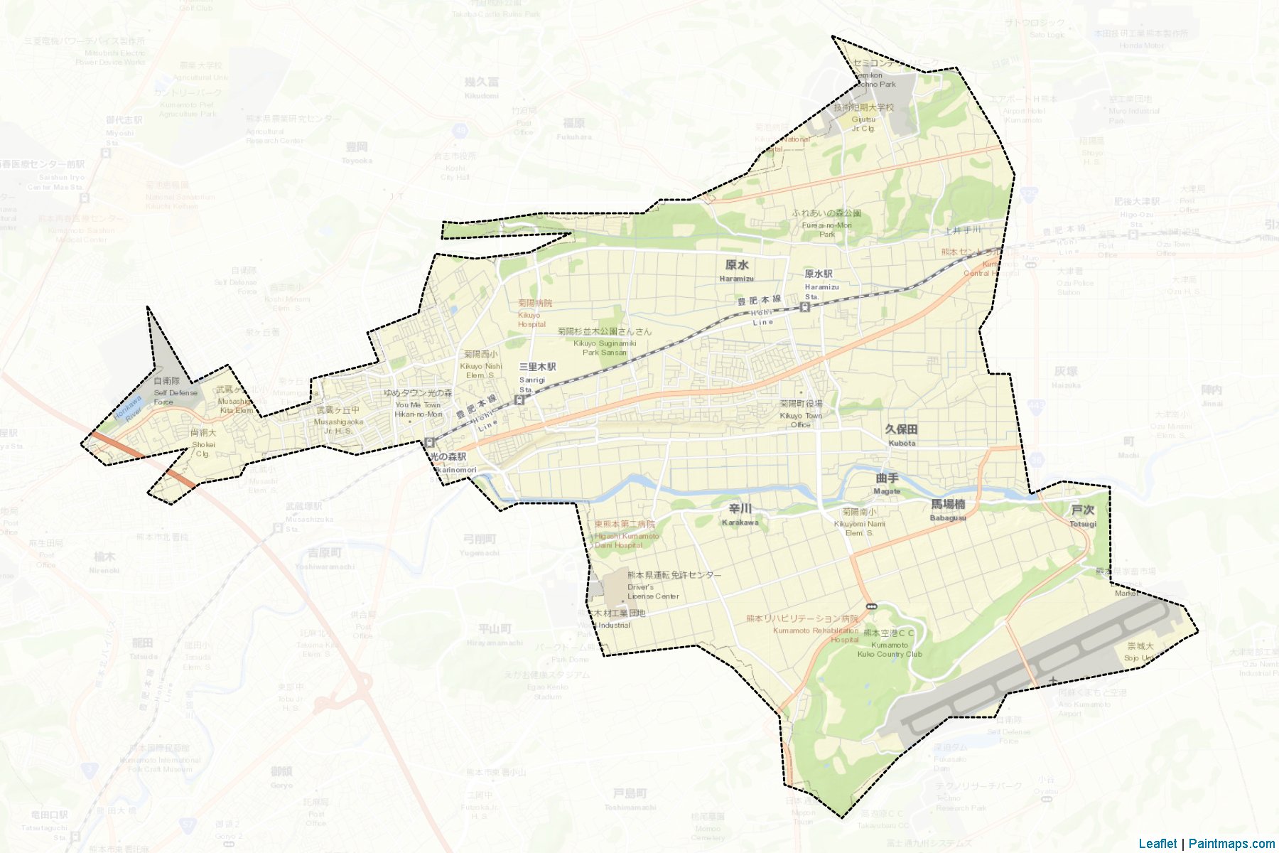 Muestras de recorte de mapas Kikuyo (Kumamoto)-2