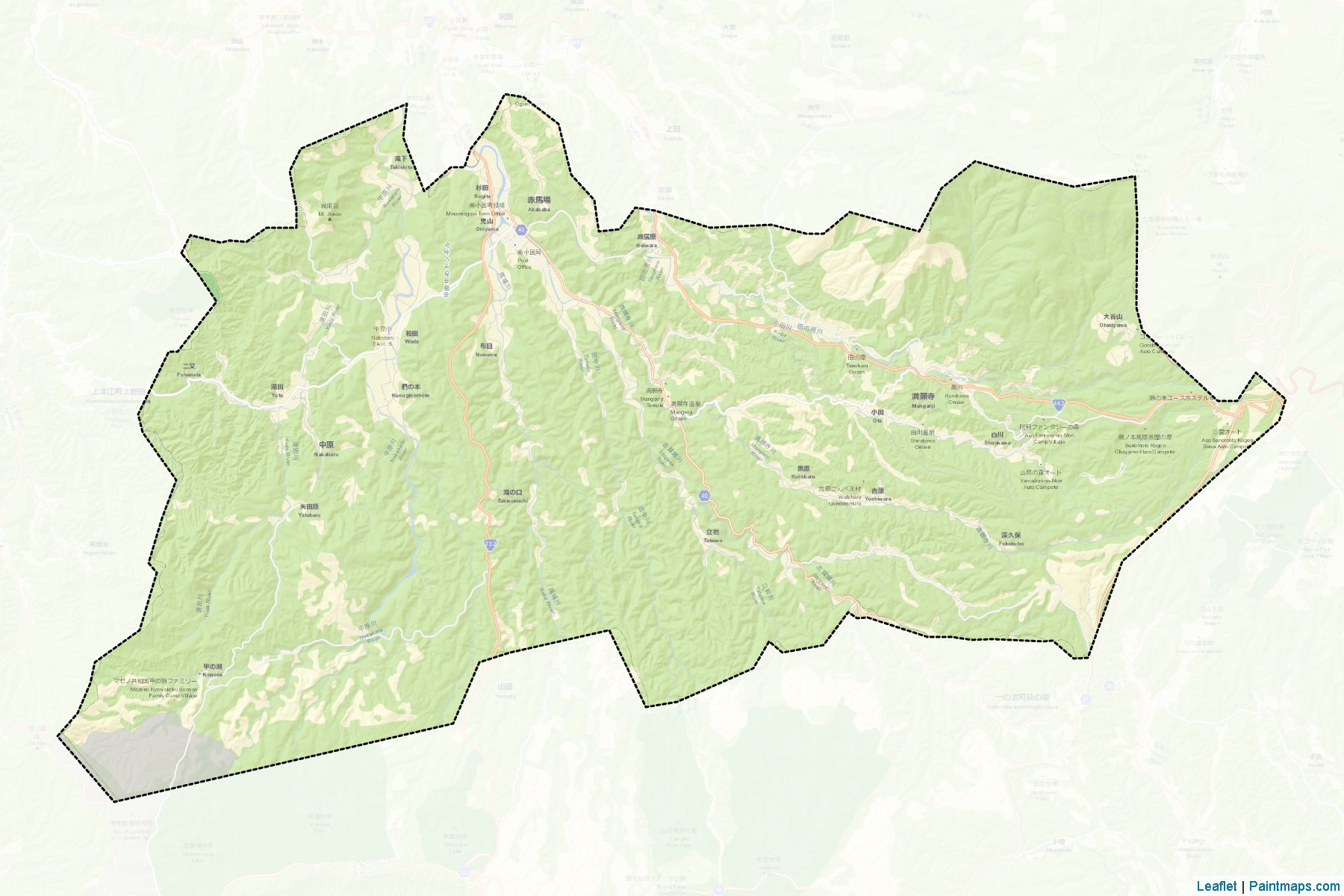 Muestras de recorte de mapas Minamioguni (Kumamoto)-2