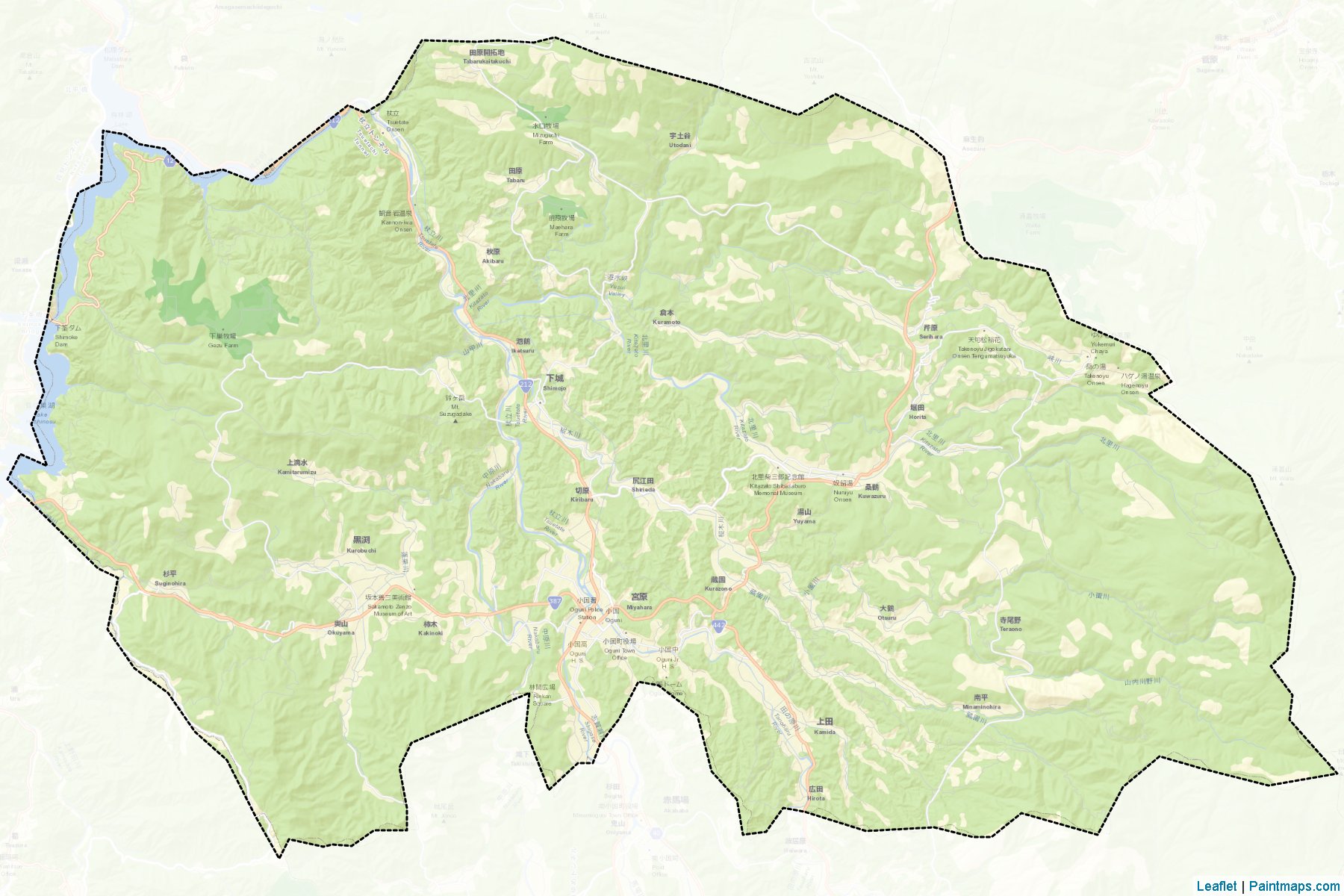 Oguni (Kumamoto Prefecture) Map Cropping Samples-2