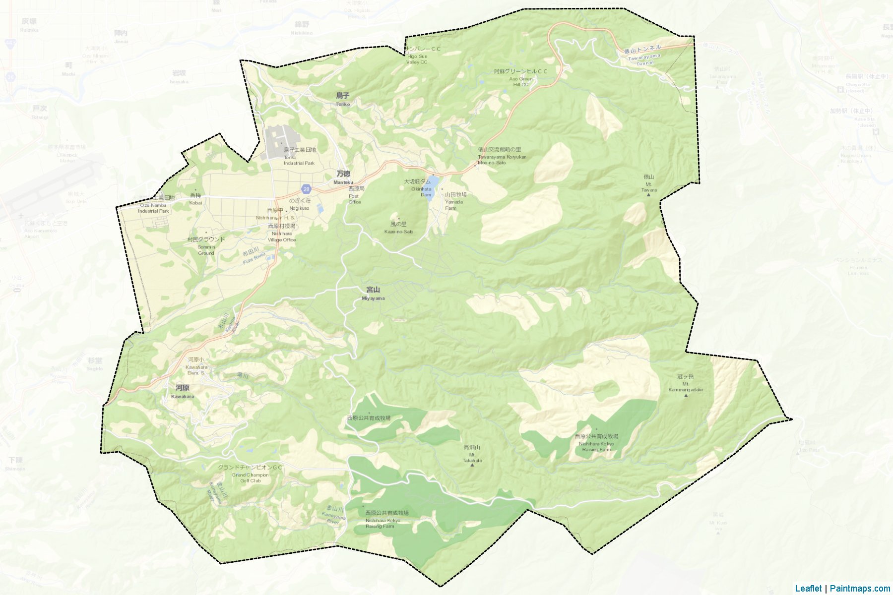 Muestras de recorte de mapas Nishihara (Kumamoto)-2