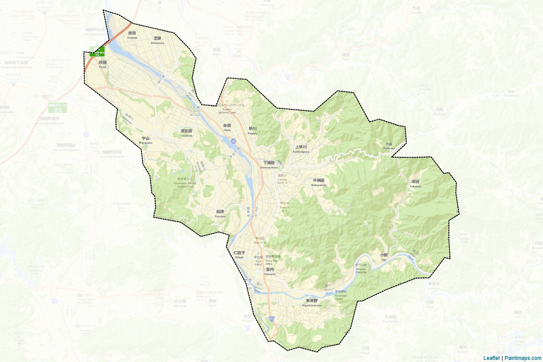 Kosa (Kumamoto Prefecture) Map Cropping Samples-2