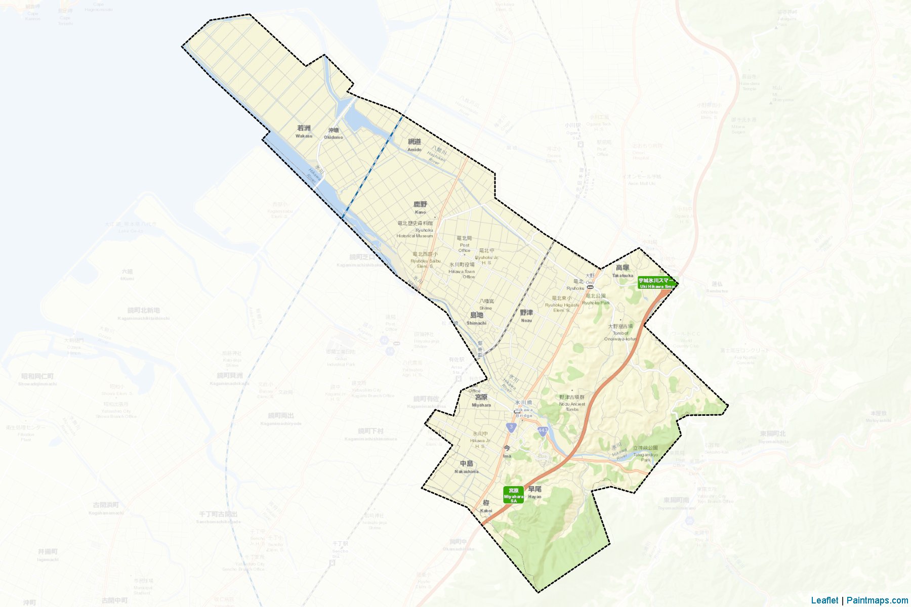 Hikawa (Kumamoto Prefecture) Map Cropping Samples-2