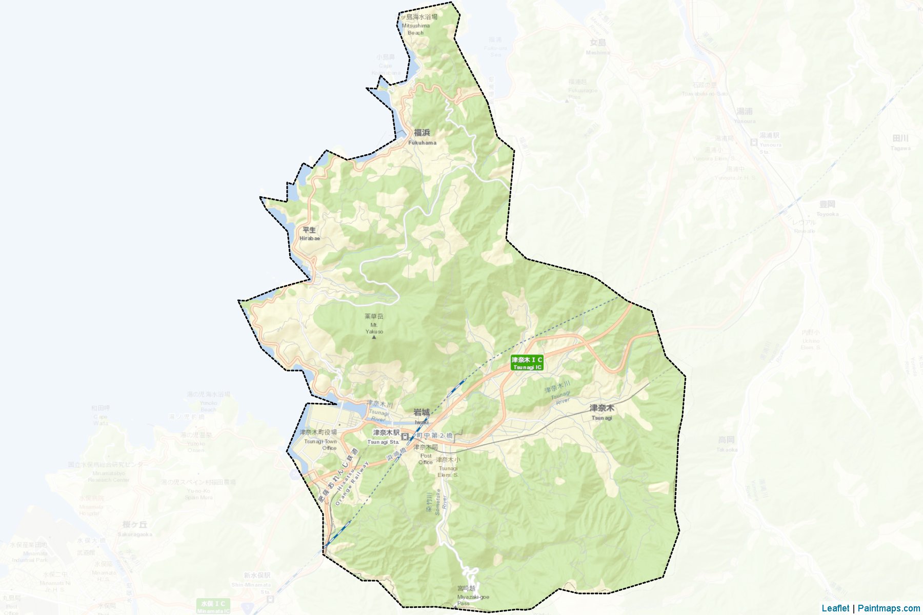 Tsunagi (Kumamoto Prefecture) Map Cropping Samples-2