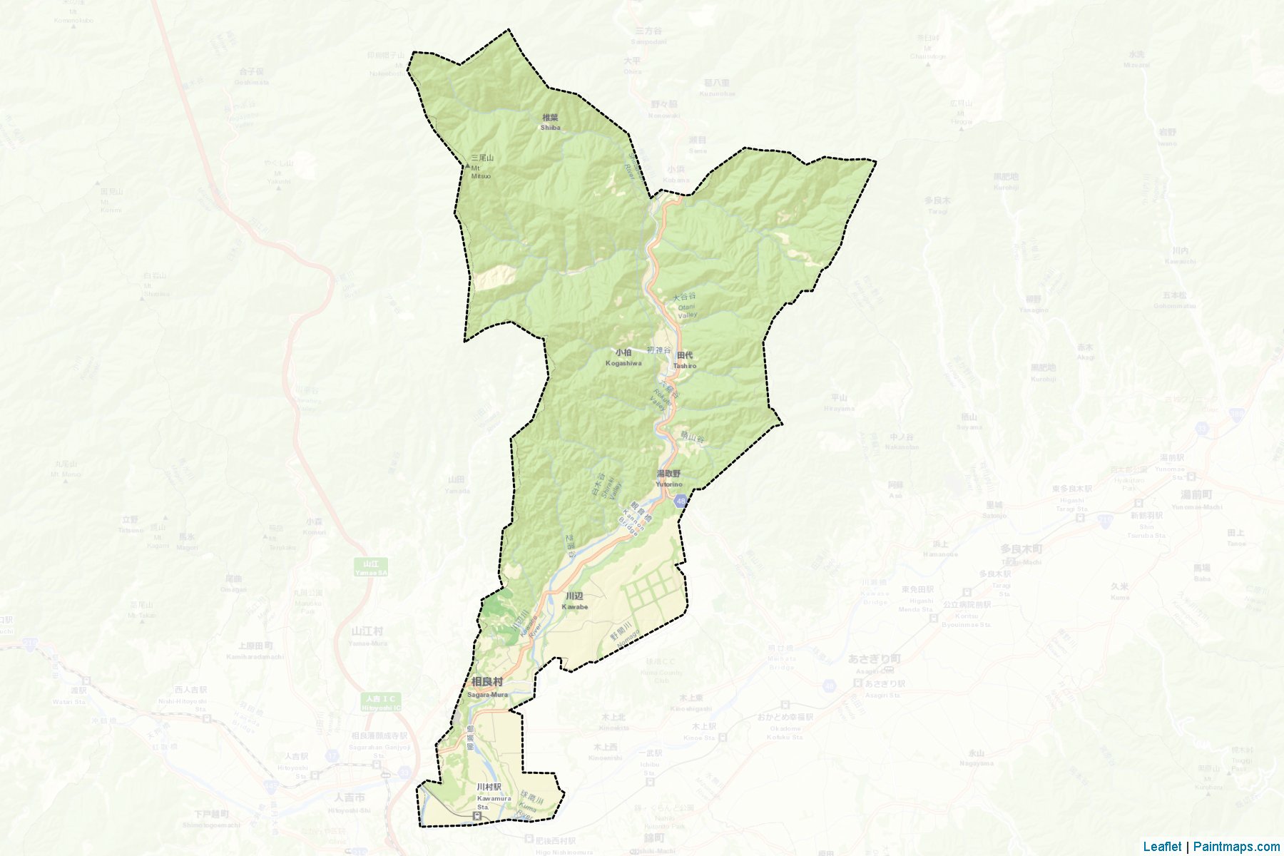 Sagara (Kumamoto Prefecture) Map Cropping Samples-2