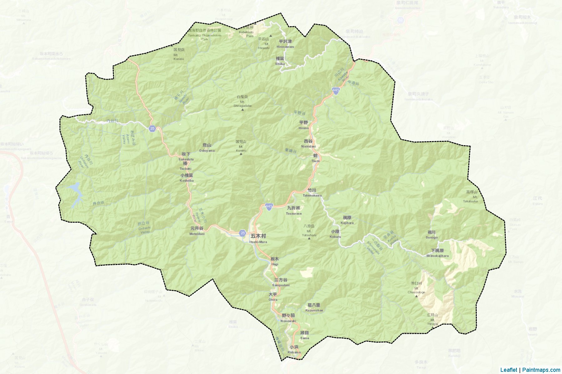 Itsuki (Kumamoto Prefecture) Map Cropping Samples-2