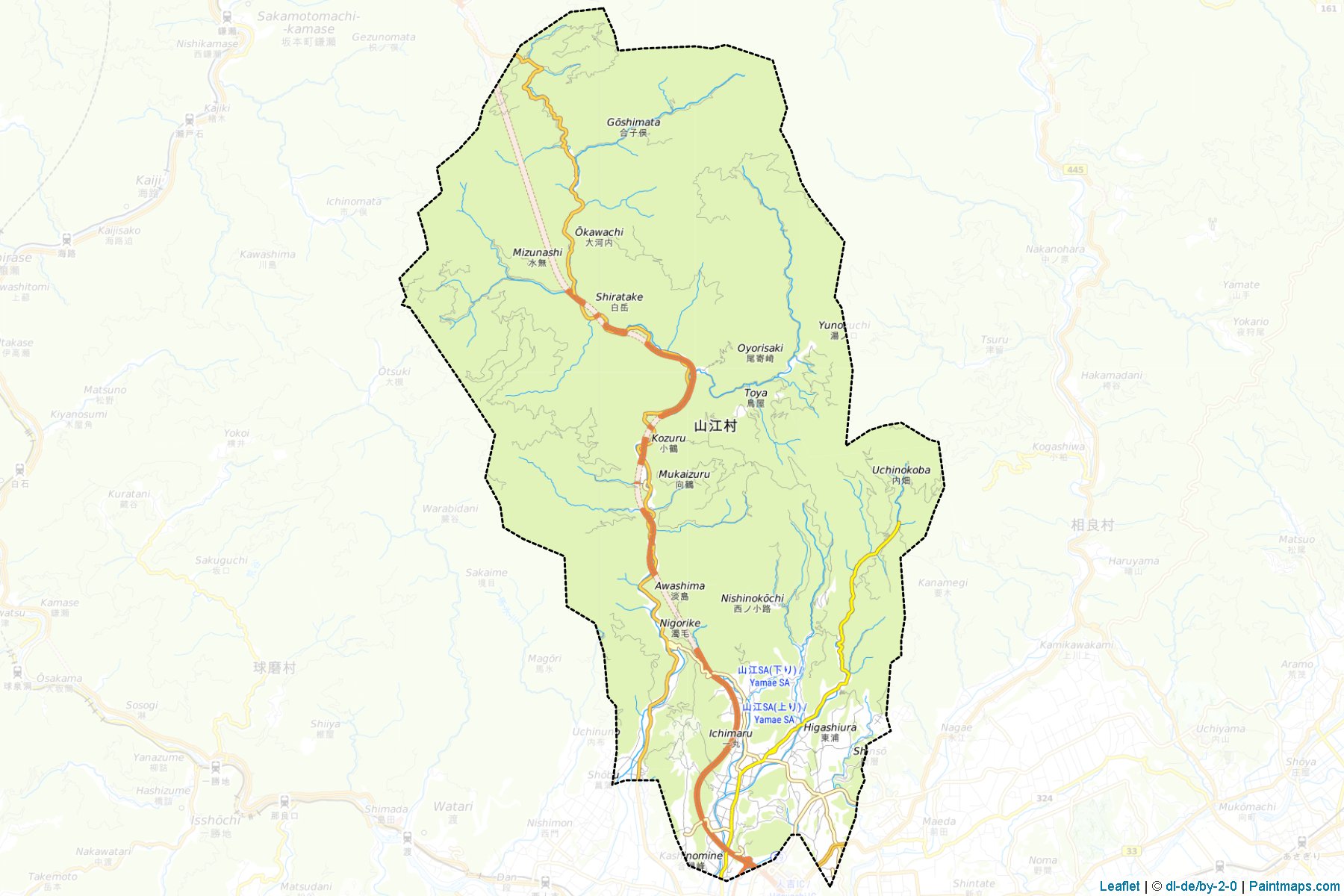 Yamae (Kumamoto Prefecture) Map Cropping Samples-1