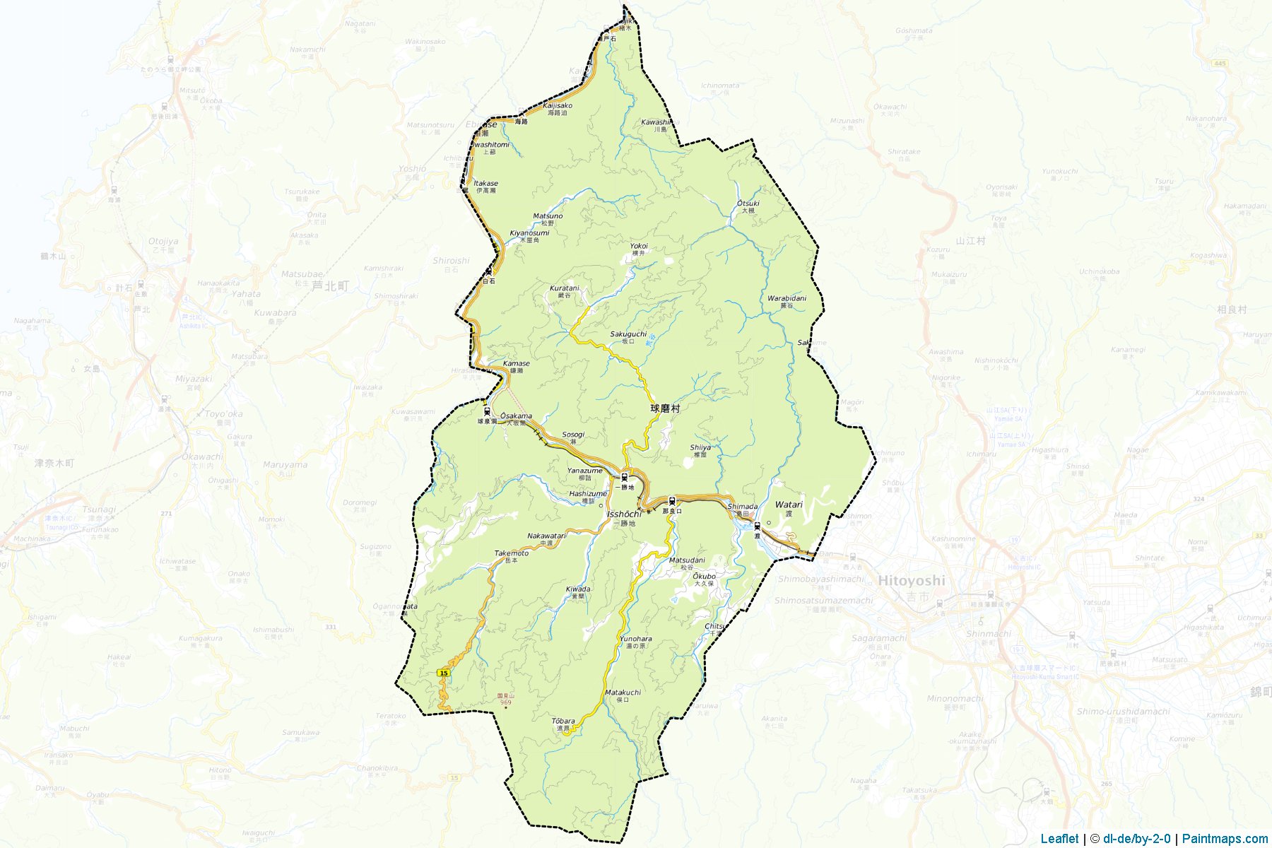 Muestras de recorte de mapas Kuma (Kumamoto)-1