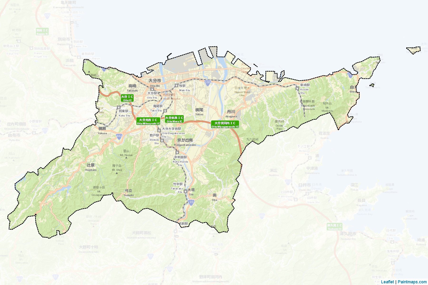 Muestras de recorte de mapas Oita (Oita)-2