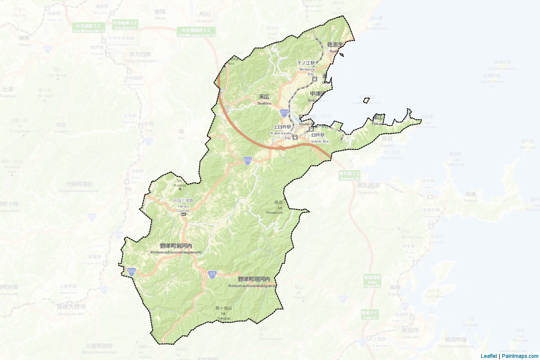 Muestras de recorte de mapas Usuki (Oita)-2