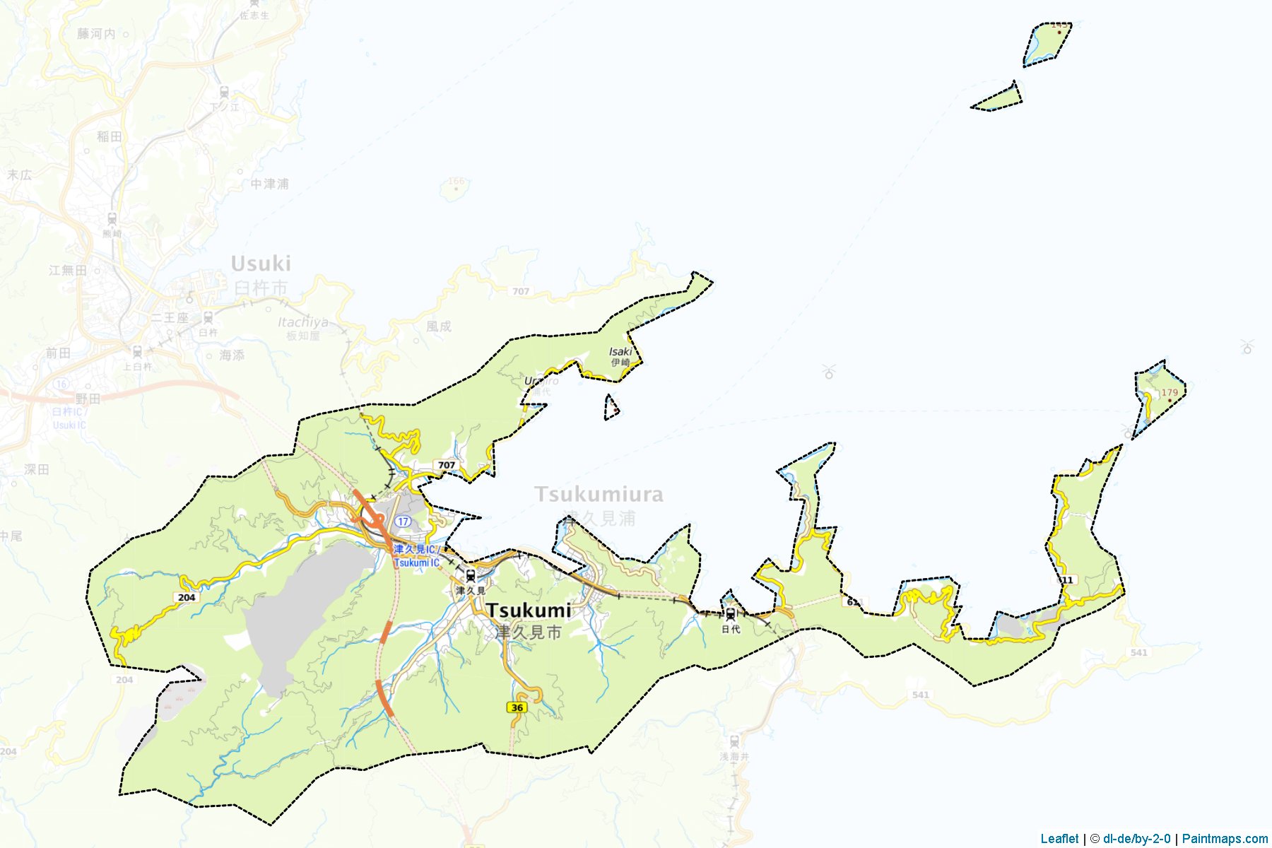 Tsukumi (Oita Prefecture) Map Cropping Samples-1